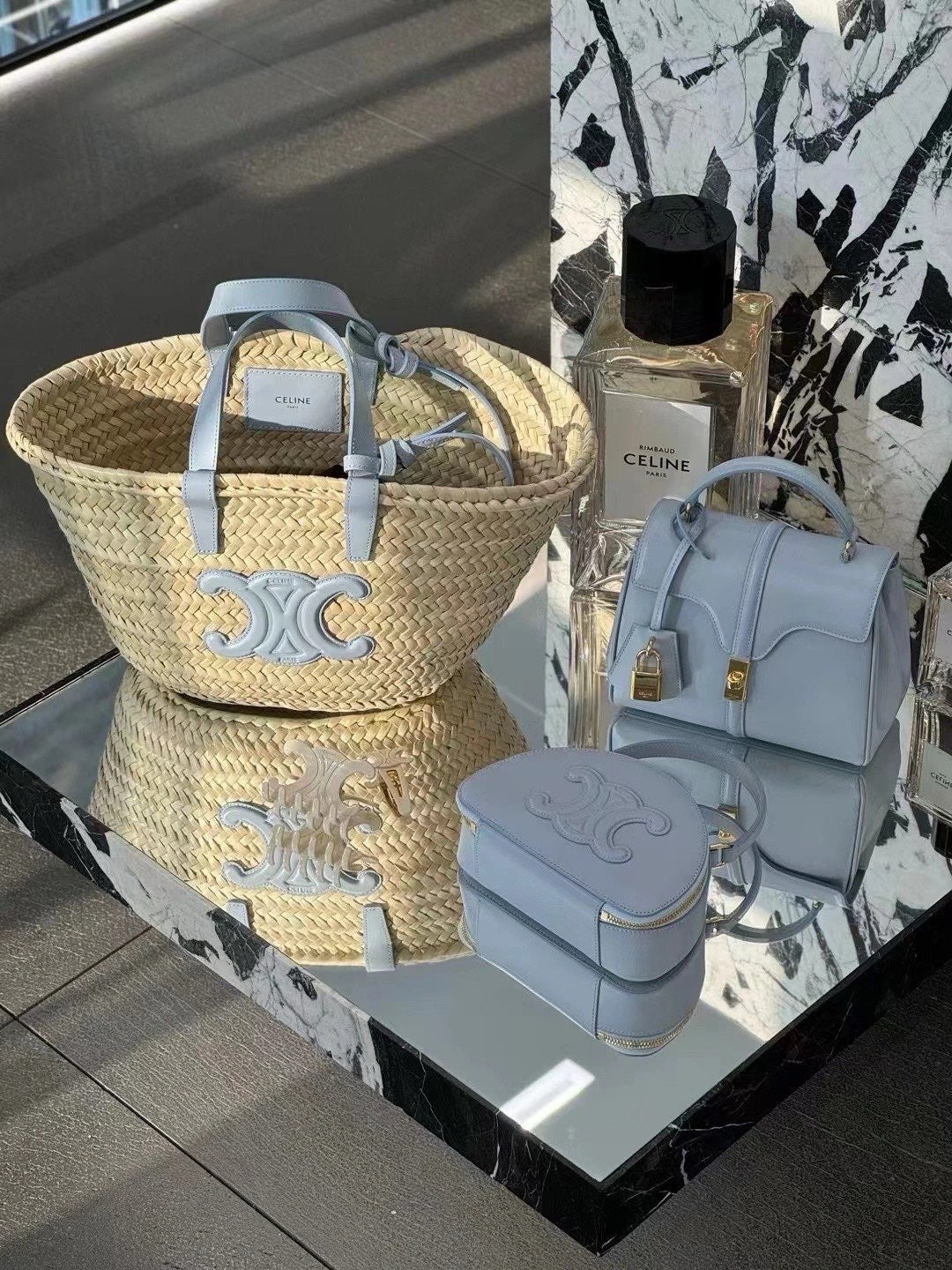 Celine Triomphe Straw Tote Bag – Medium 