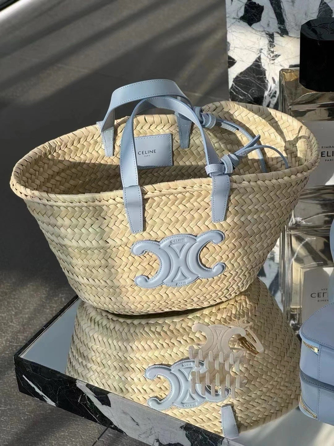 Celine Triomphe Straw Tote Bag – Medium 