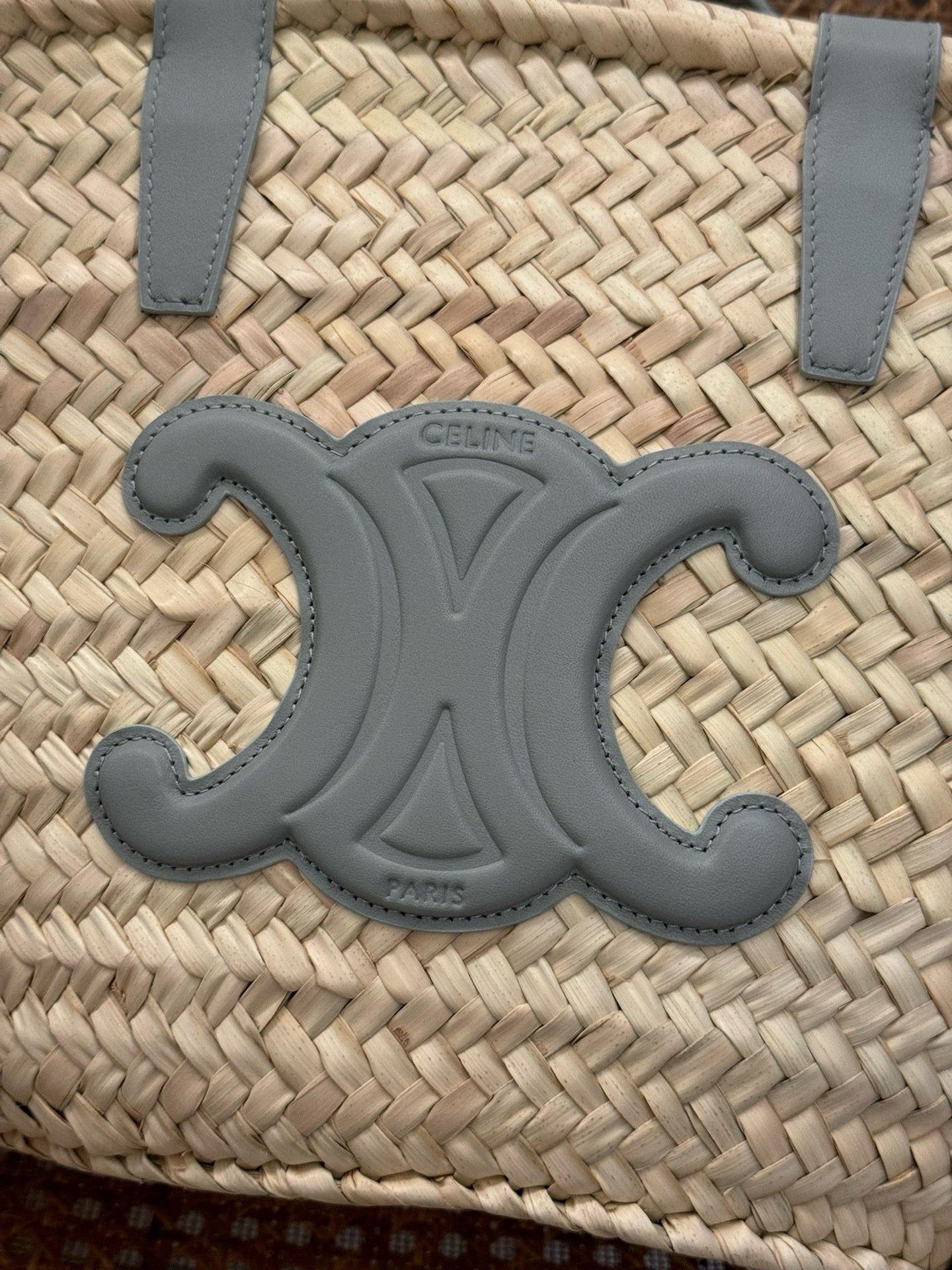 Celine Beige Triomphe Straw Tote Bag – Medium 