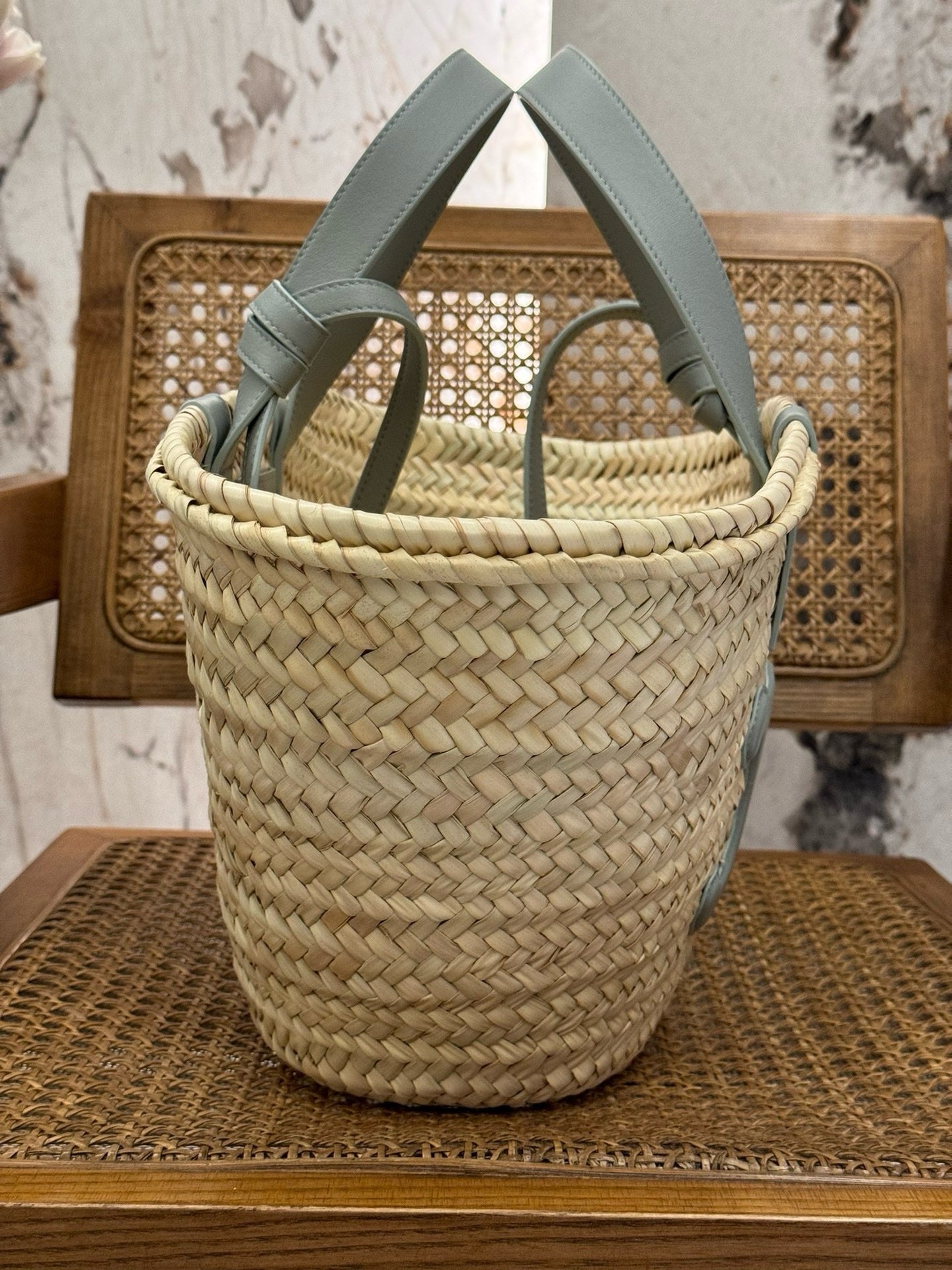 Celine Beige Triomphe Straw Tote Bag – Medium 