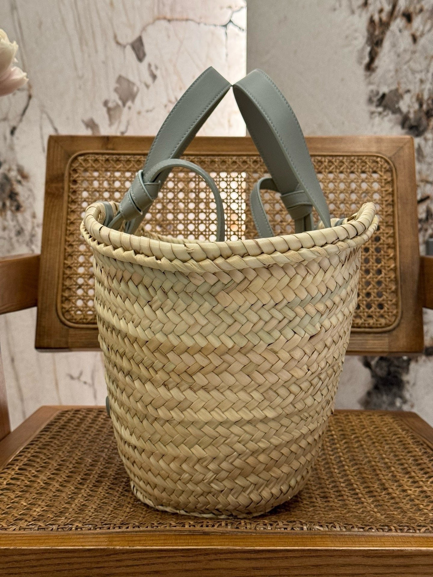 Celine Beige Triomphe Straw Tote Bag – Medium 