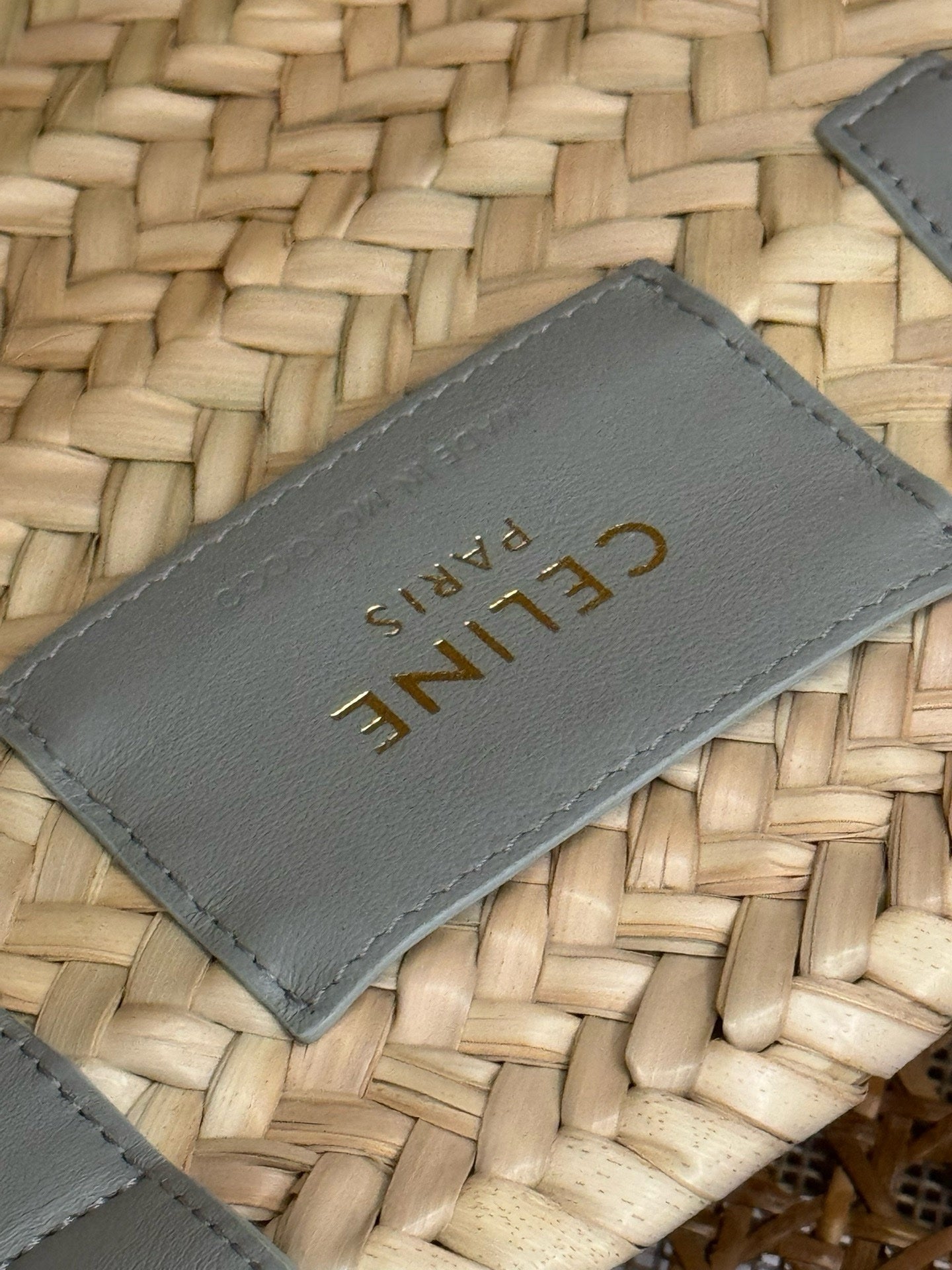 Celine Beige Triomphe Straw Tote Bag – Medium 