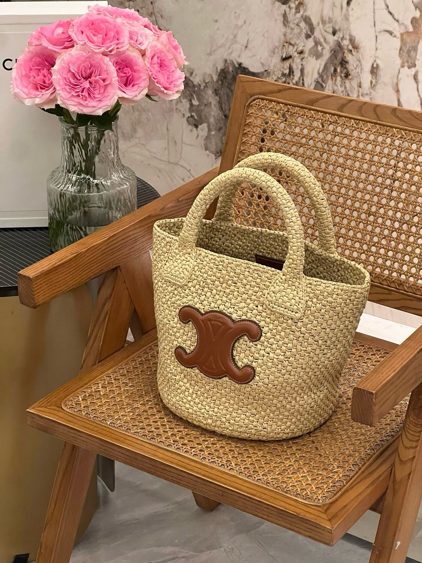 Celine Bucket Raffia Bag 