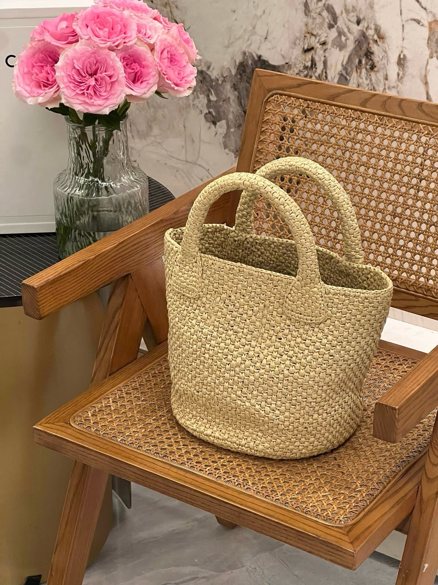 Celine Bucket Raffia Bag 
