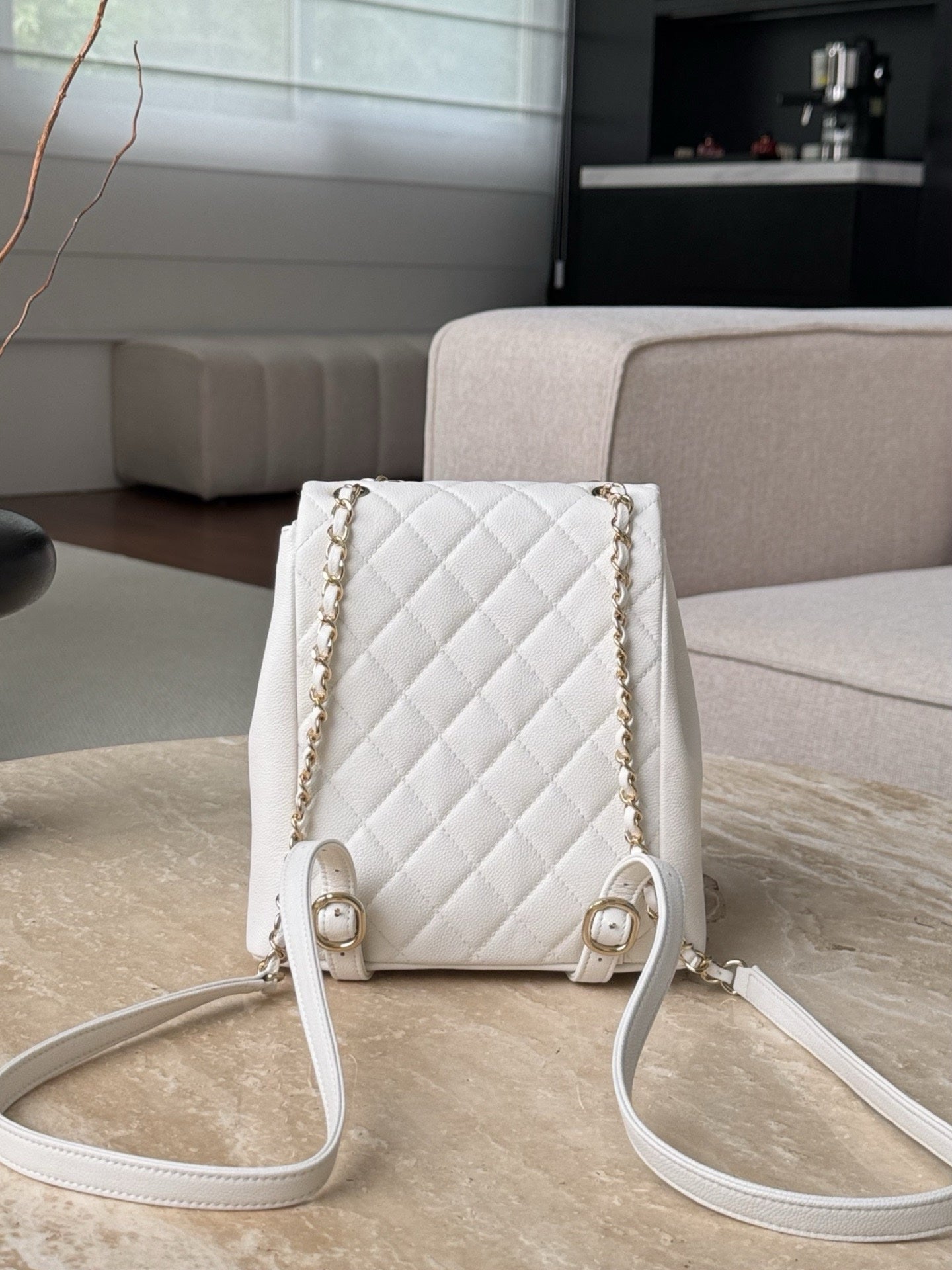 Chanel Matrasse Caviar S Chain Backpack Pink G AS3787