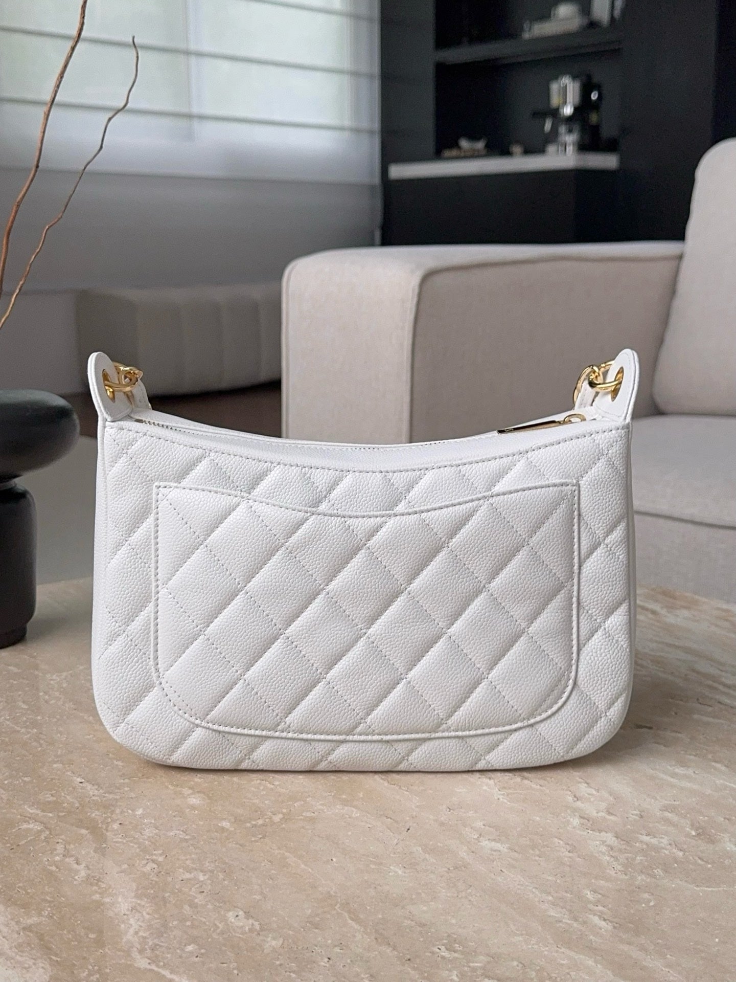 Chanel Pink Quilted Caviar Leather Vintage Timeless Hobo Bag