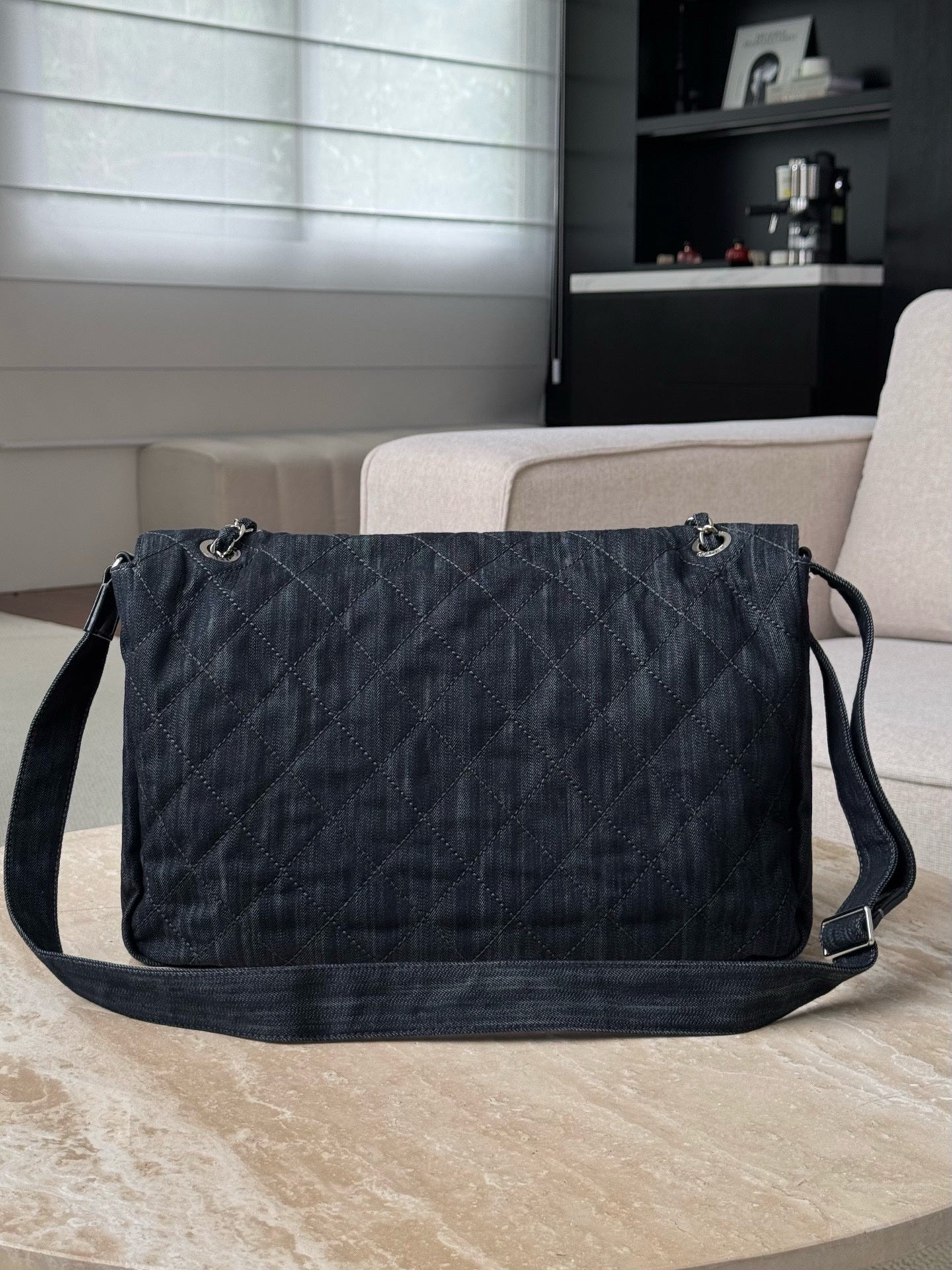 Chanel Denim Jumbo Messenger Bag