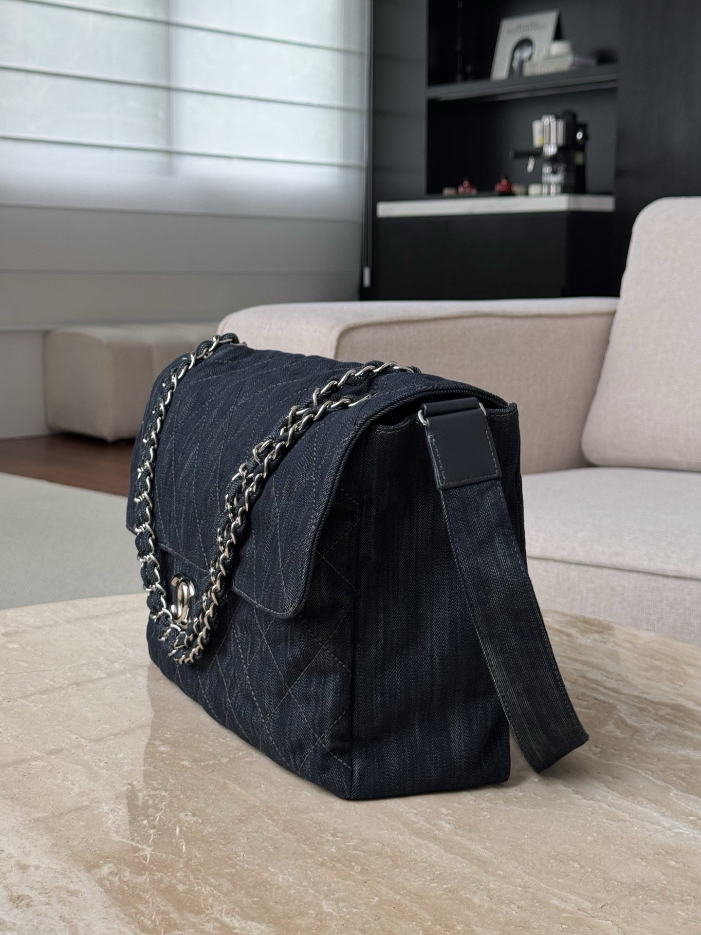 Chanel Denim Jumbo Messenger Bag