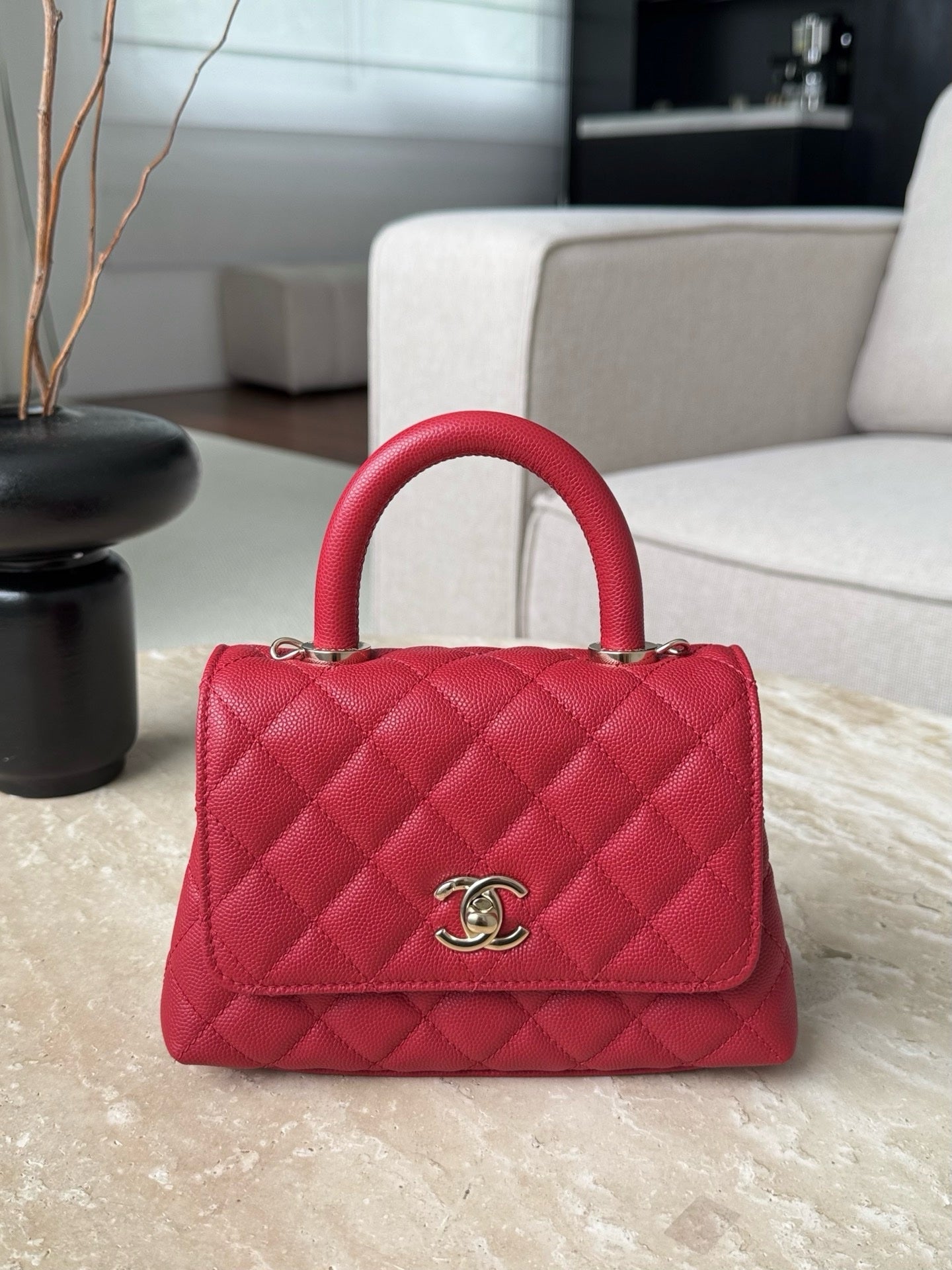 CHANEL Kadın Coco Saplı Mini Çanta