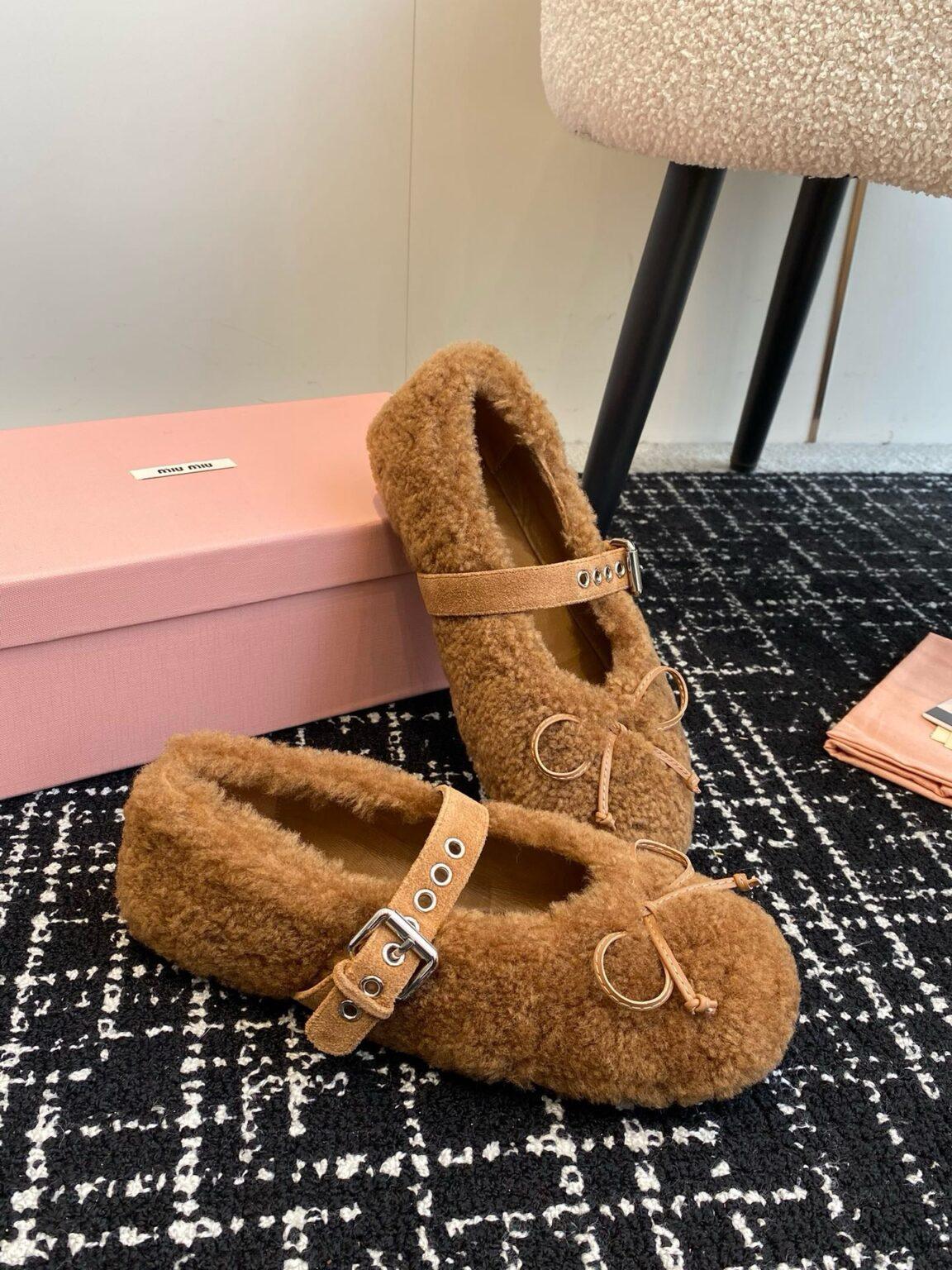 Miu Miu Koyun Postu Balerinler - Glimmer of Luxury