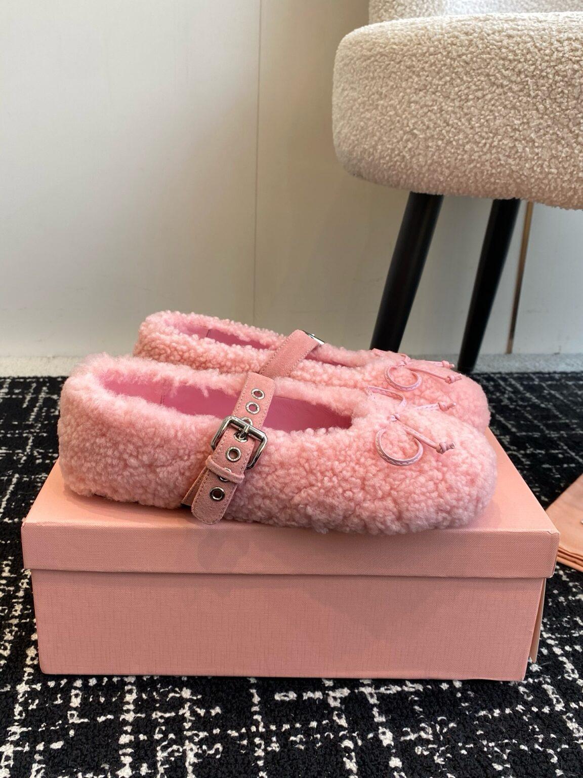 Miu Miu Koyun Postu Balerinler - Glimmer of Luxury