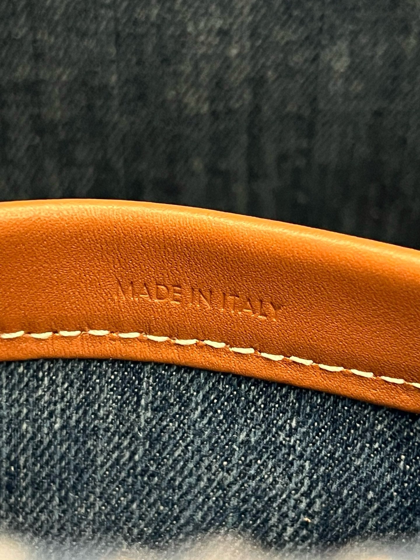 Celine Small Cabas Thais Triomphe Fully Embroidered Denim Bag 