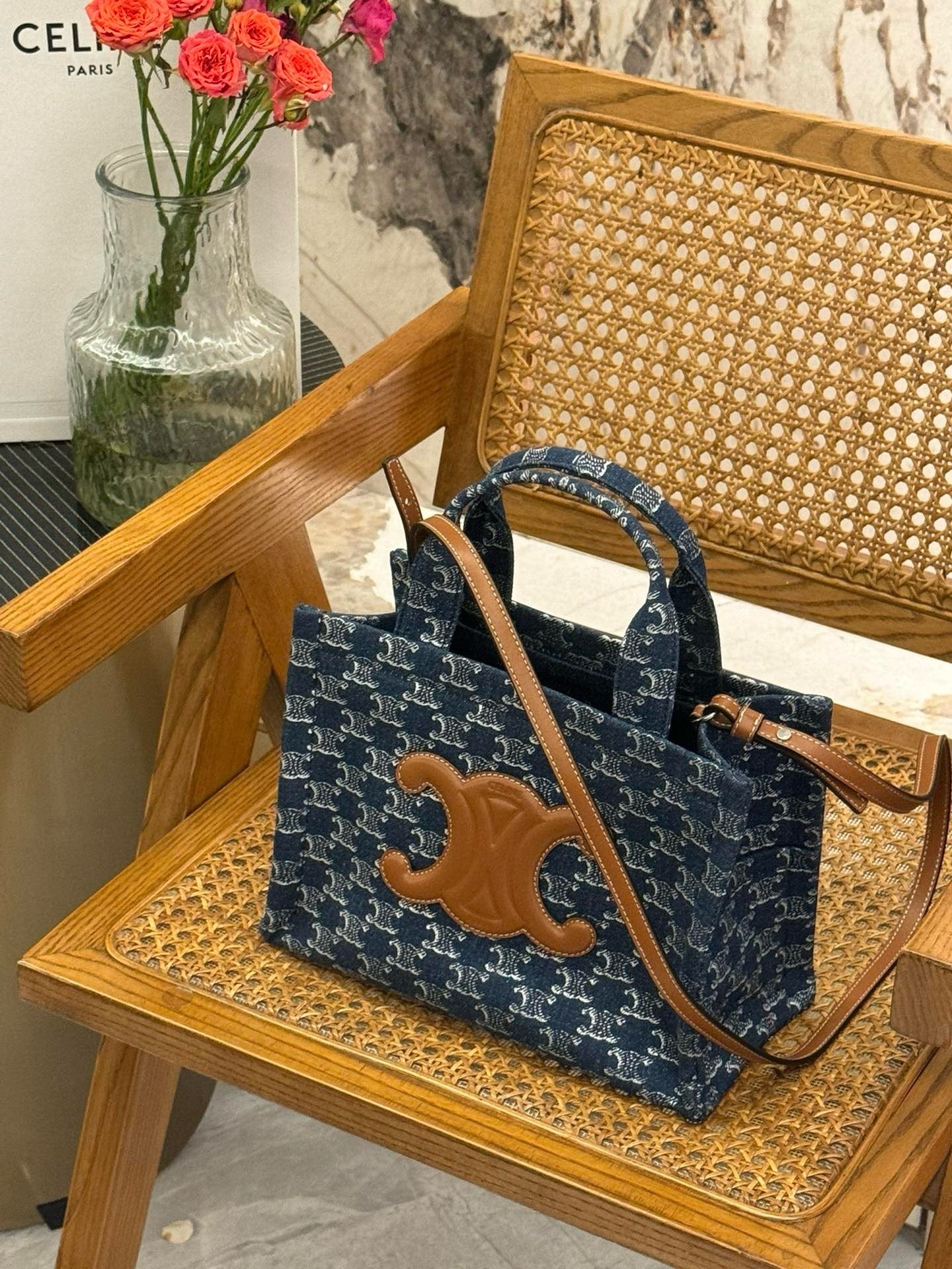 Celine Small Cabas thais Triomphe All-Over Bag 