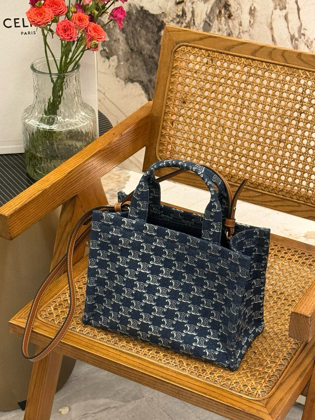 Celine Small Cabas thais Triomphe All-Over Bag 