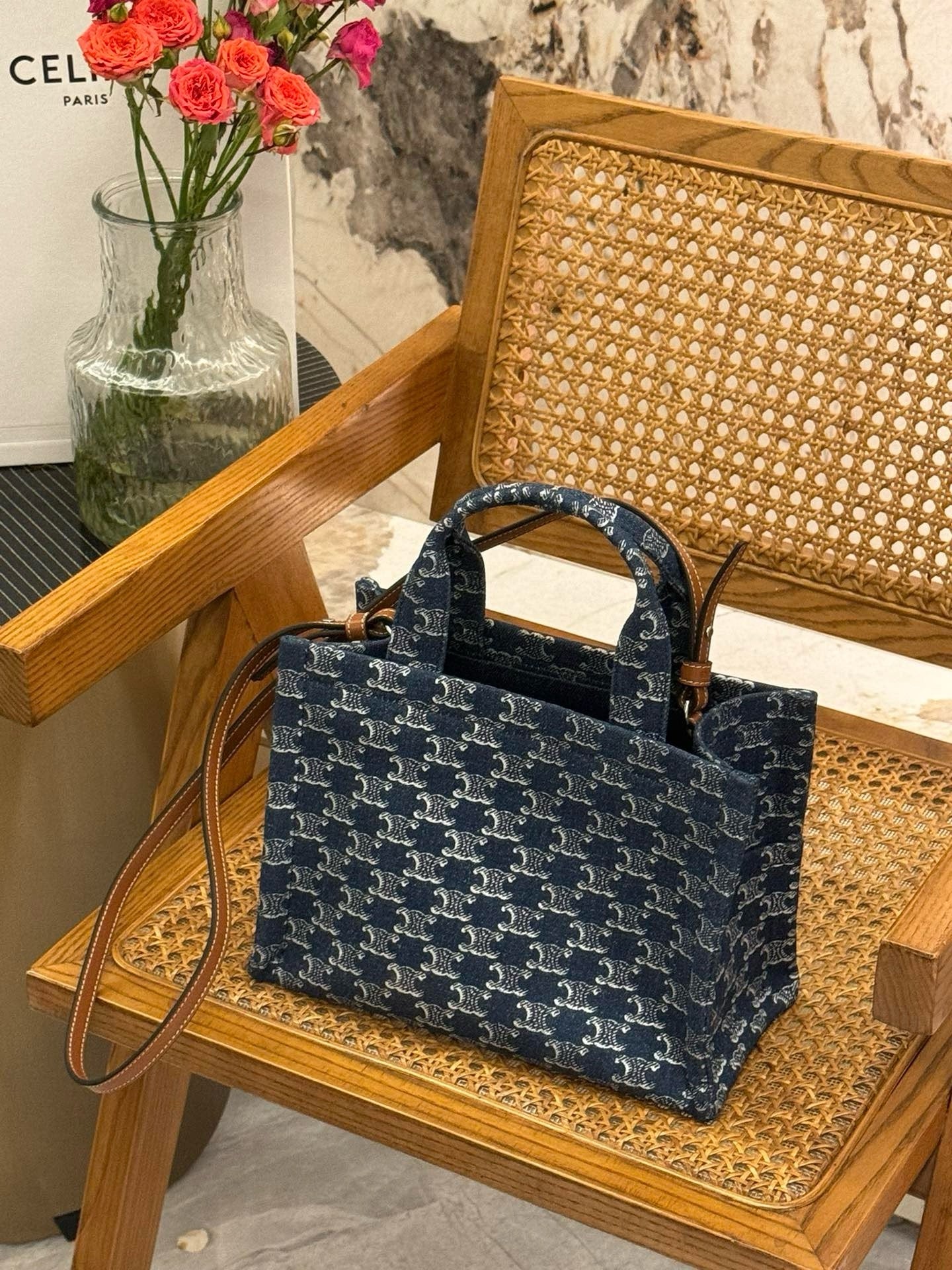 Celine Small Cabas thais Triomphe All-Over Bag 