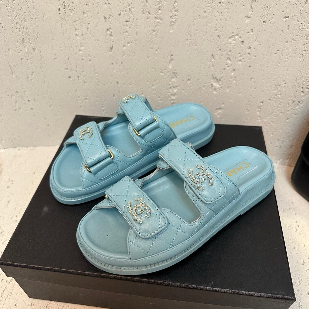 Chanel 24P Velcro Beach Slippers