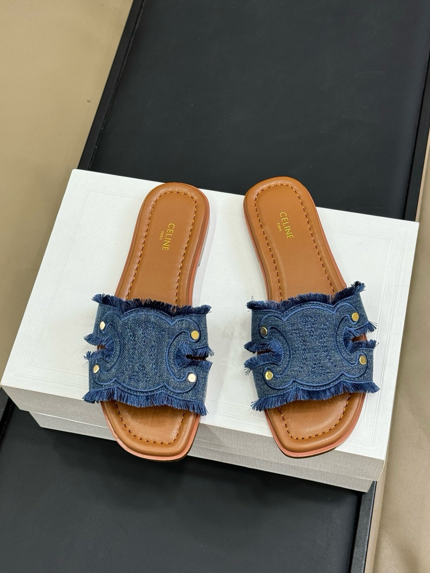 Celine Triomphe Slippers