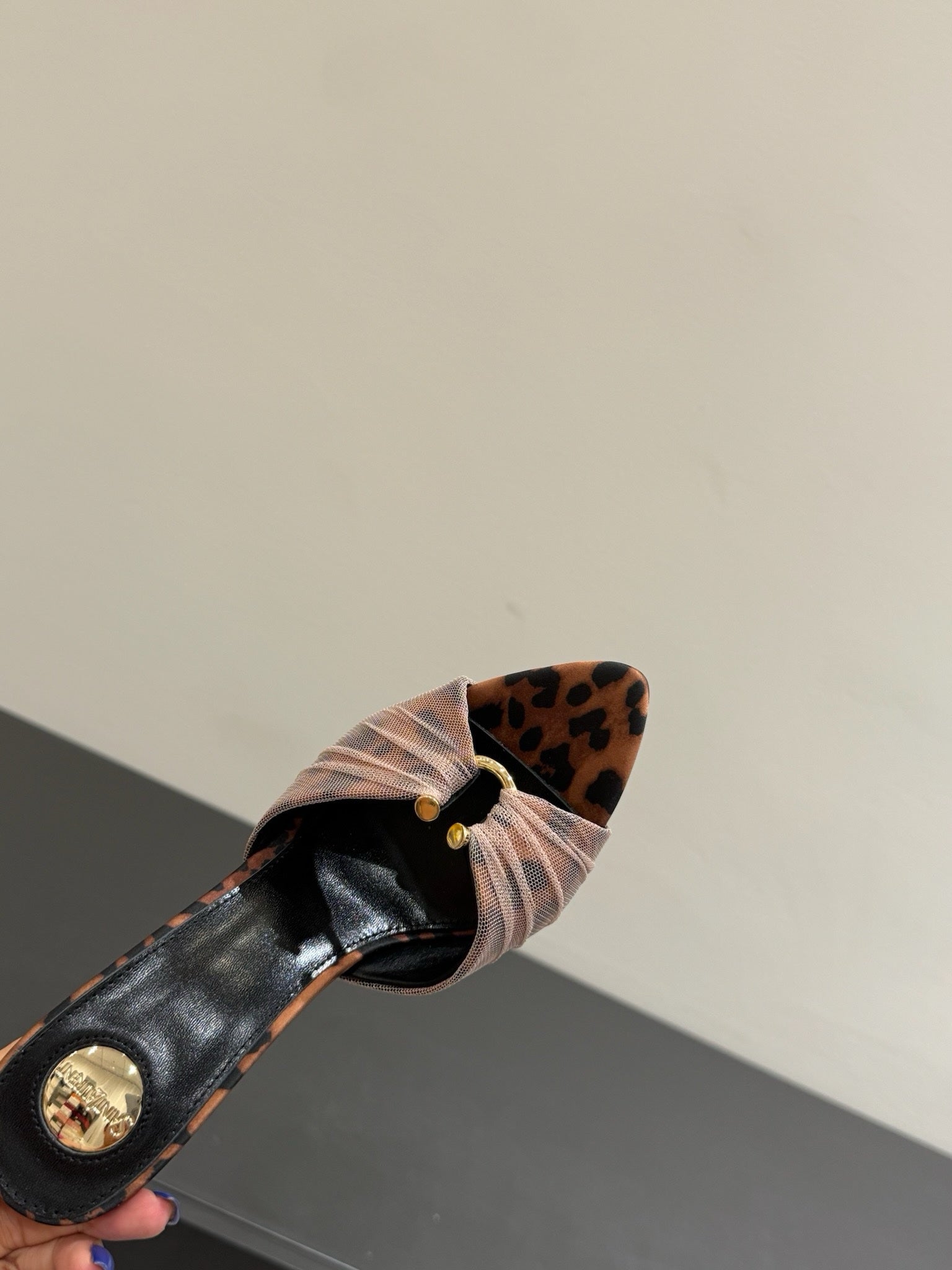 Saint Laurent Babylone Leather Slippers