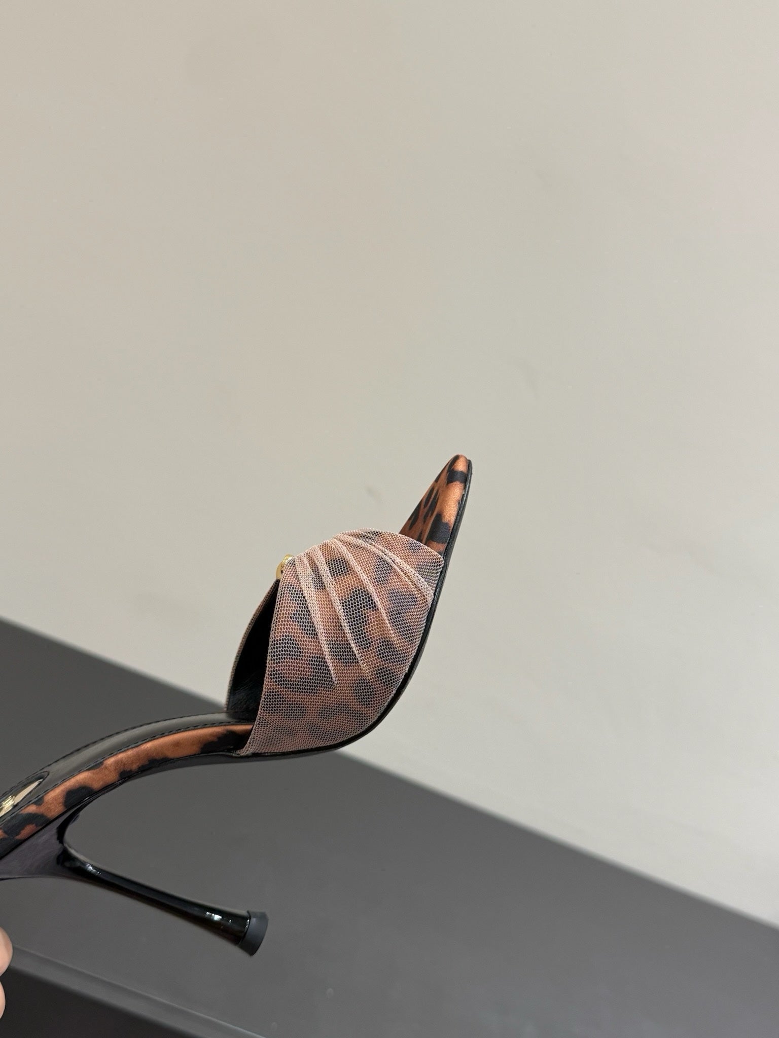 Saint Laurent Babylone Leather Slippers