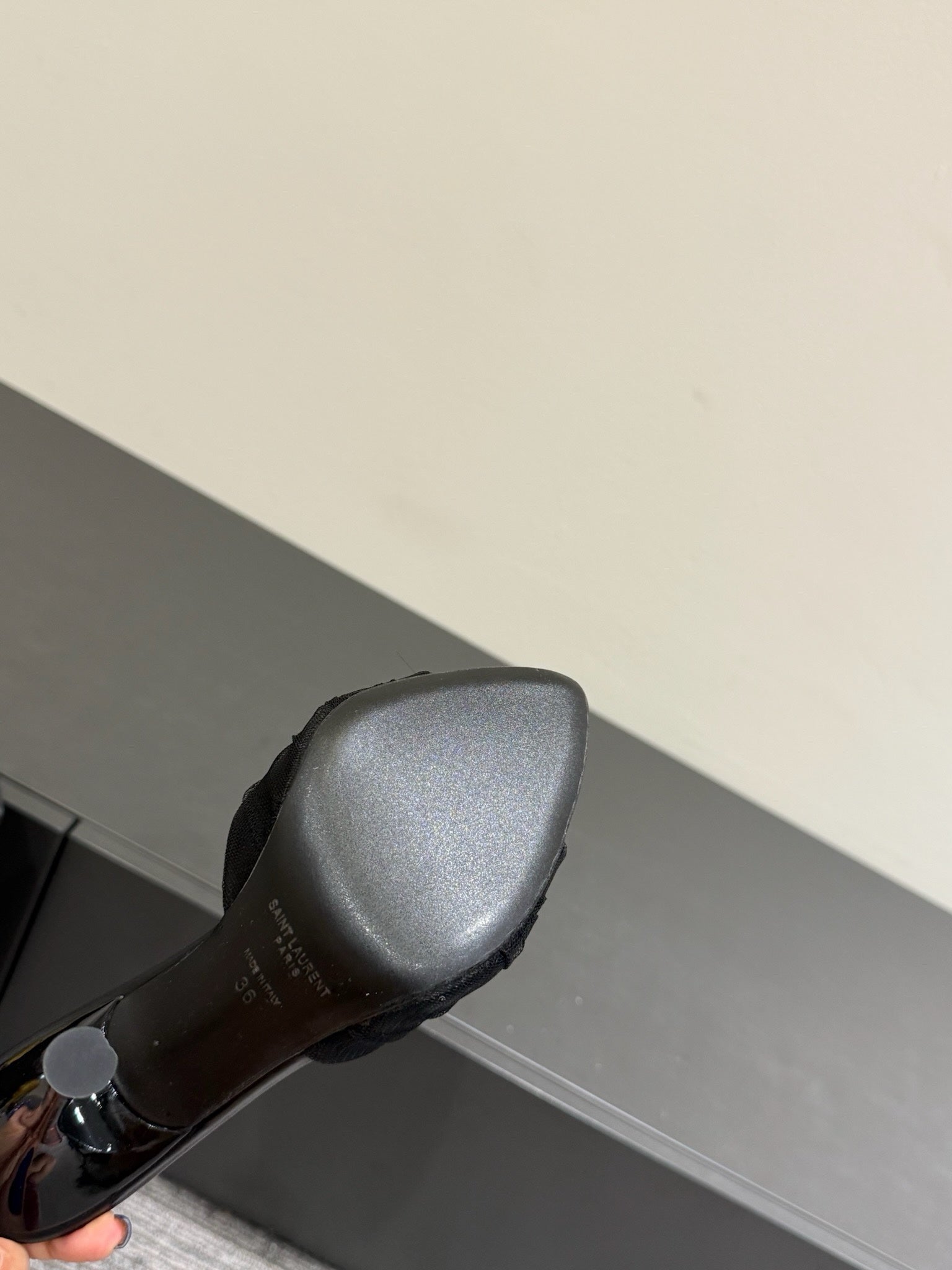 Saint Laurent Babylone Leather Slippers