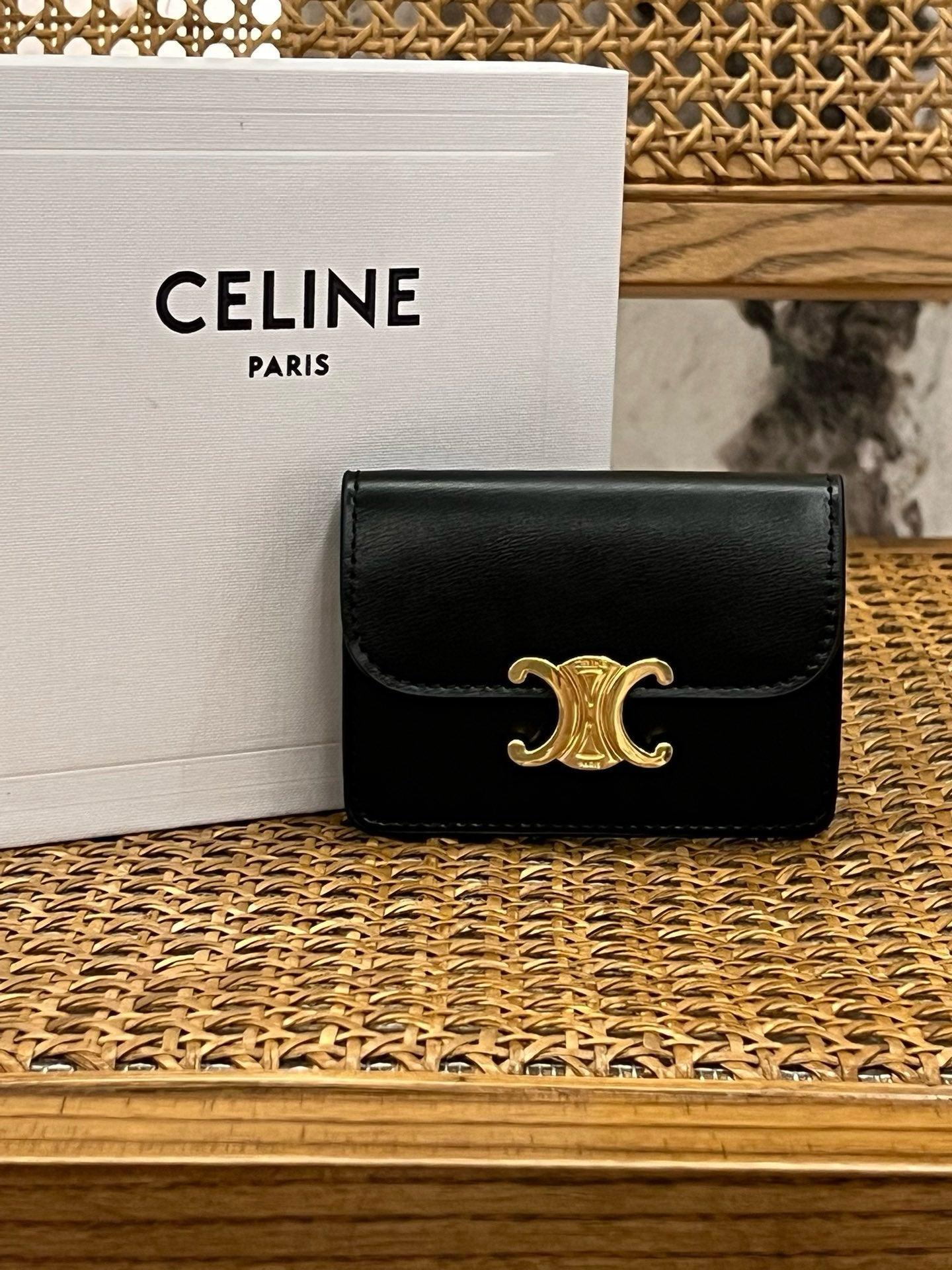 Celine Triomphe Dana Derisi Küçük Kapaklı Cüzdan - Glimmer of Luxury