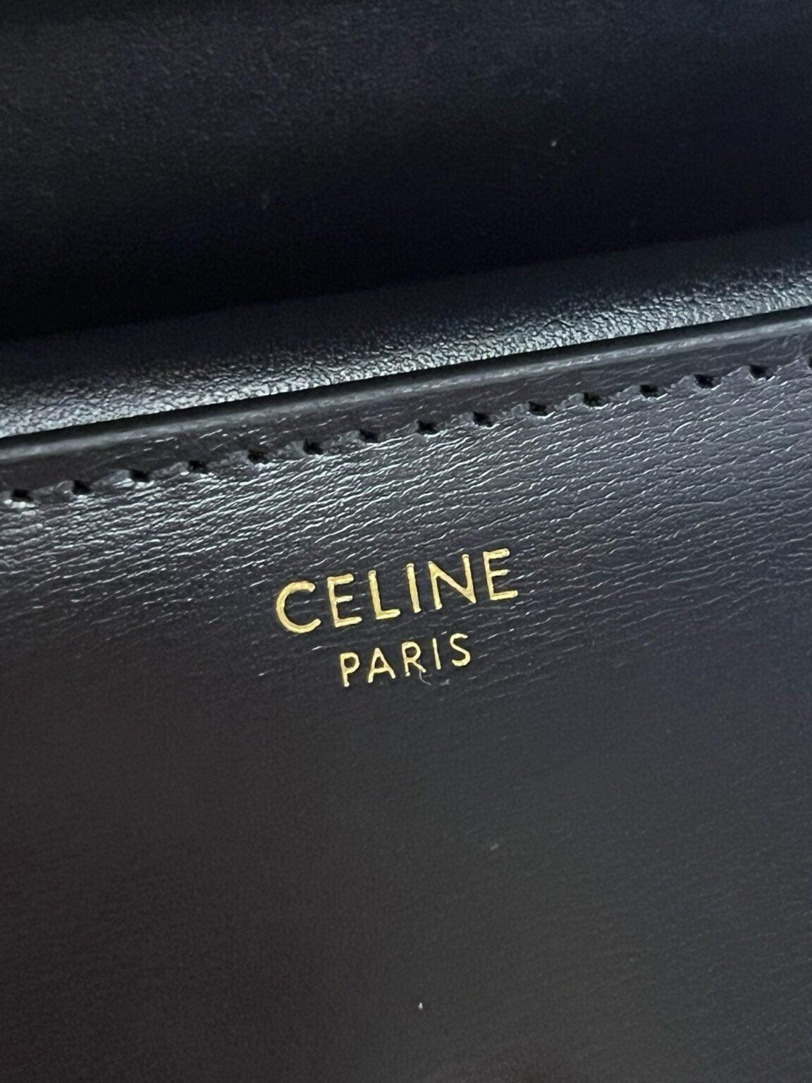 Celine Triomphe Parlak Dana Derisi Küçük Kapaklı Cüzdan - Glimmer of Luxury