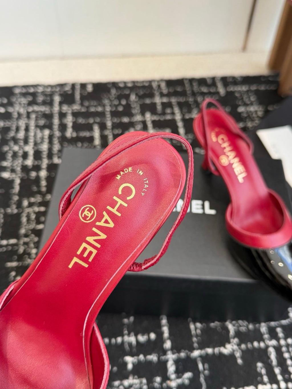 Chanel S26 Kuzu ve Dana Derisi Arkadan Bantlı Ayakkabılar