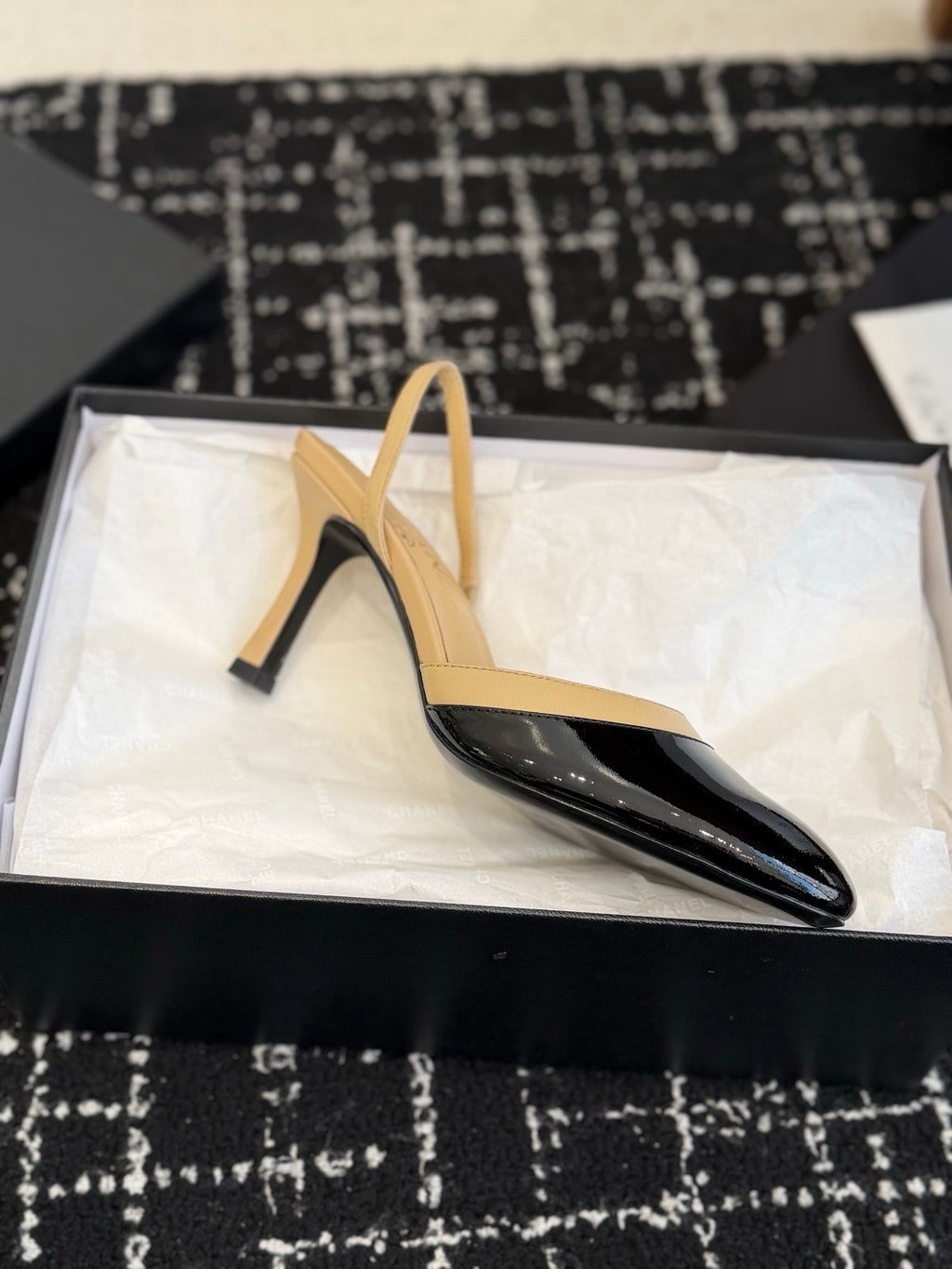 Chanel S26 Kuzu ve Dana Derisi Arkadan Bantlı Ayakkabılar