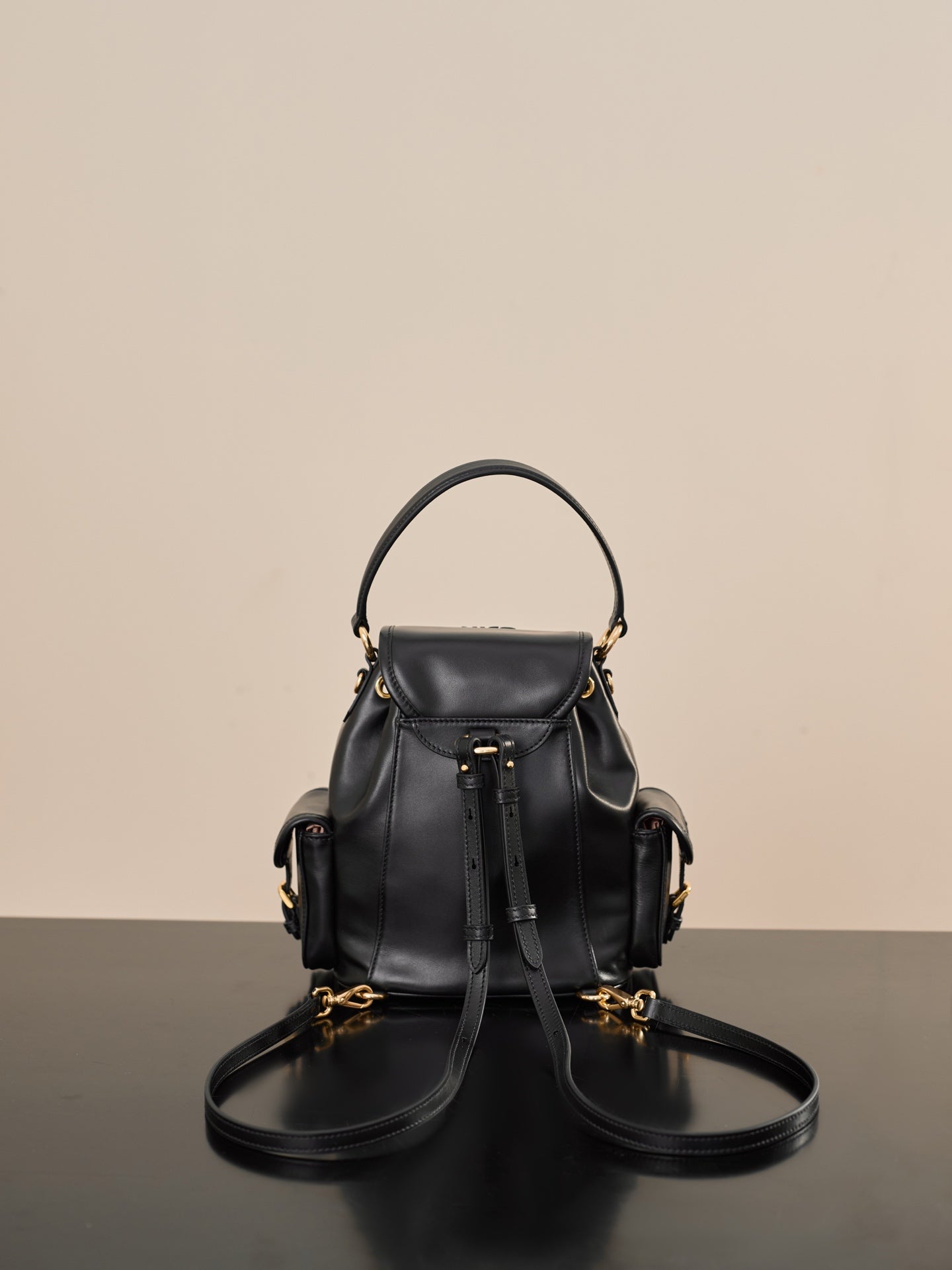 Miu Miu Small Calfskin Backpack – Black