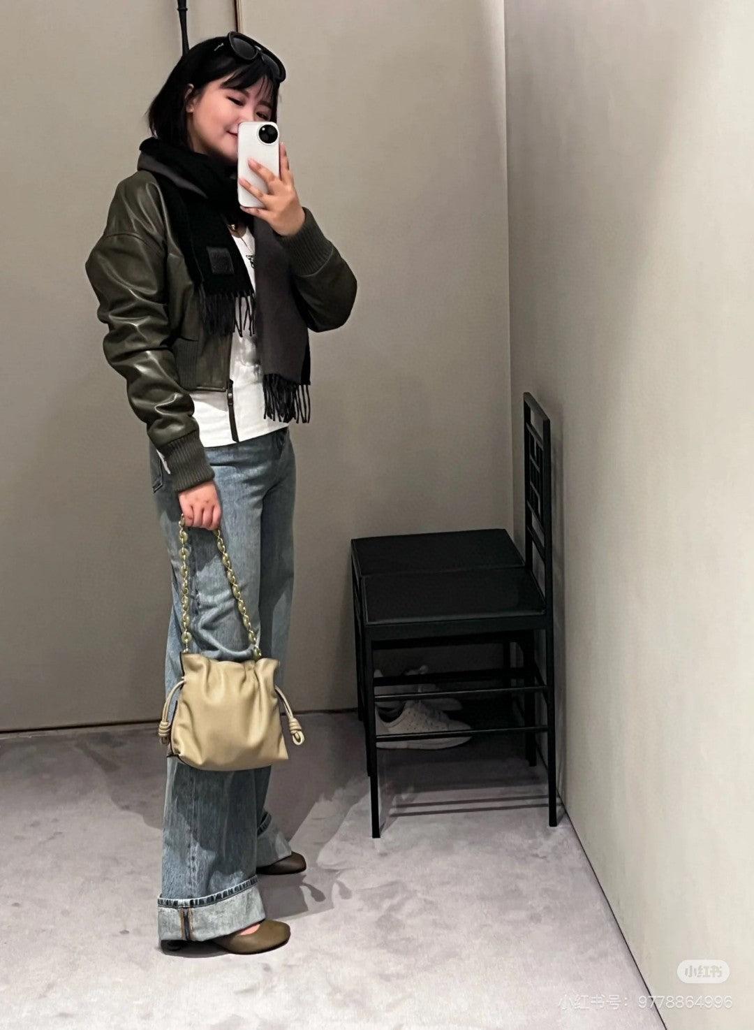 Loewe İplik Yaka Kuzu Derisi Ceket - Glimmer of Luxury