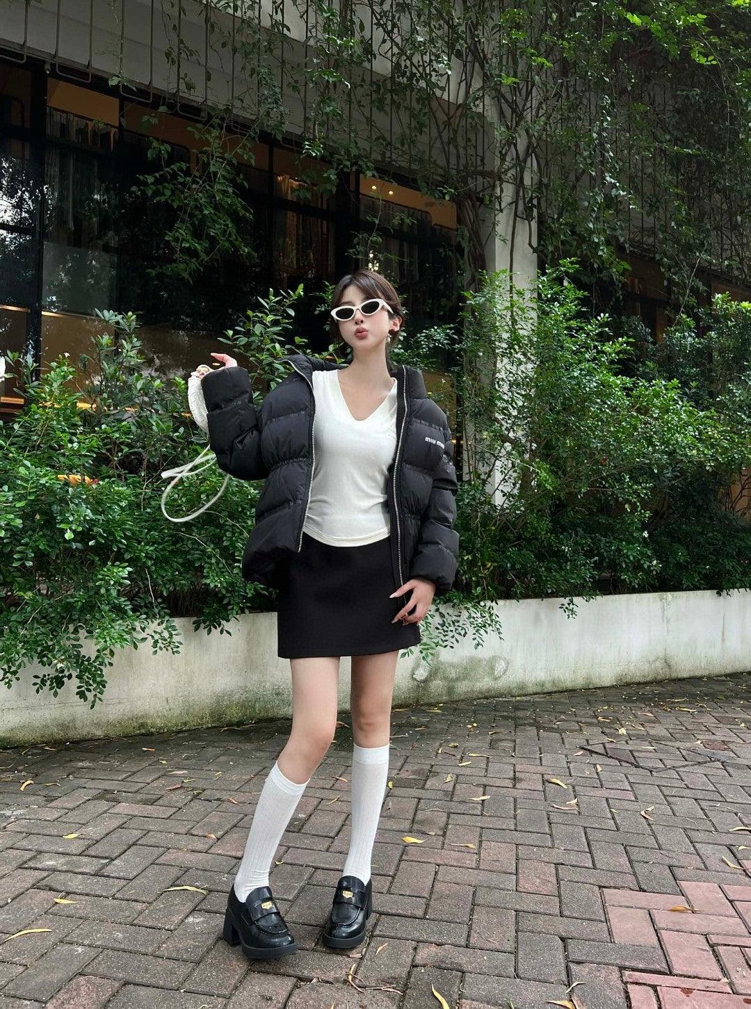 Miu Miu Dik Yaka Kaz Tüyü Mont - Glimmer of Luxury