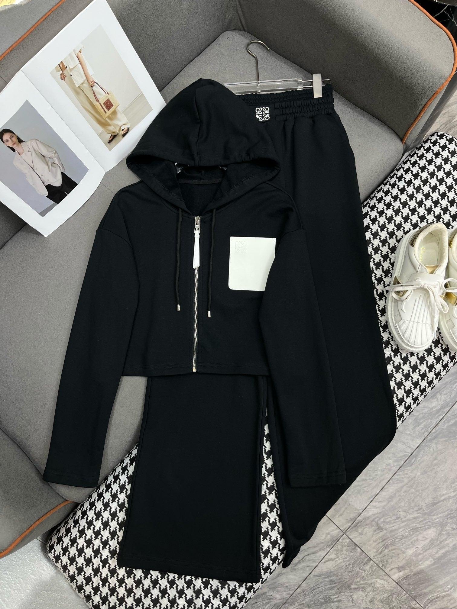 Loewe 24/SS Yeni Sonbahar ve Kış Kapüşonlu Ceket ve Geniş Paça Pantalonlu Takım - Glimmer of Luxury