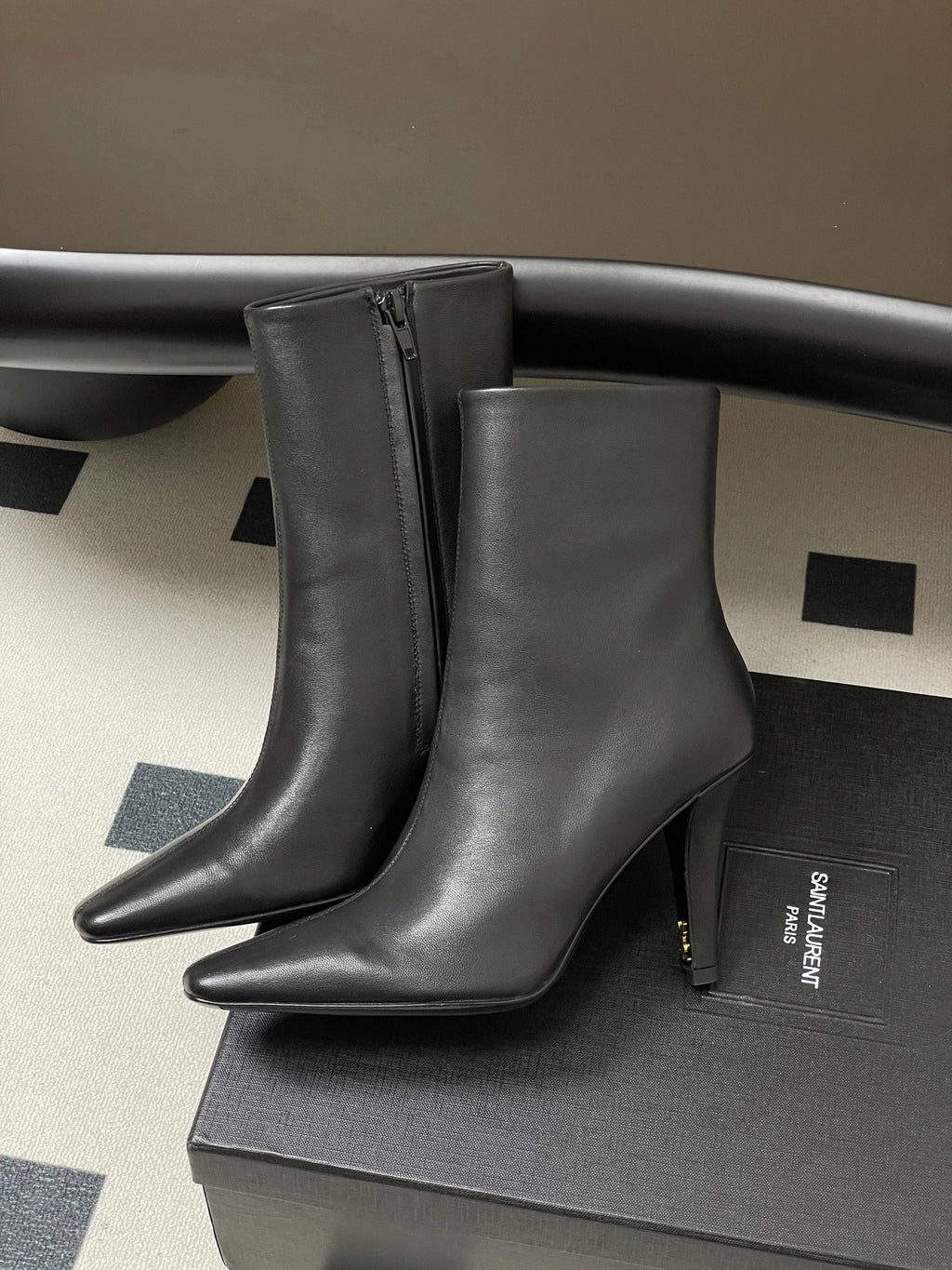 Saint Laurent FW26 Pointed Toe High Heel Boots