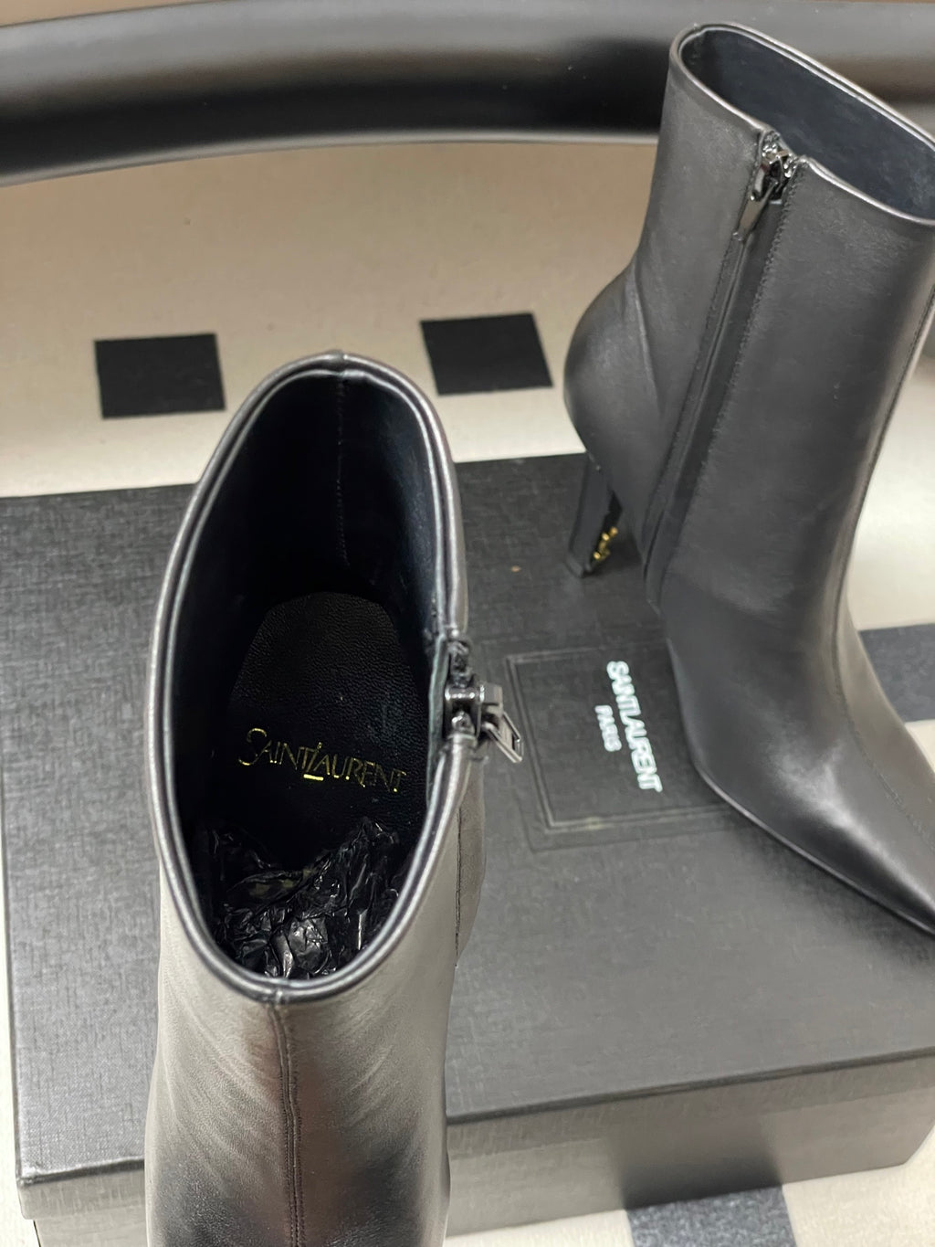 Saint Laurent FW26 Pointed Toe High Heel Boots