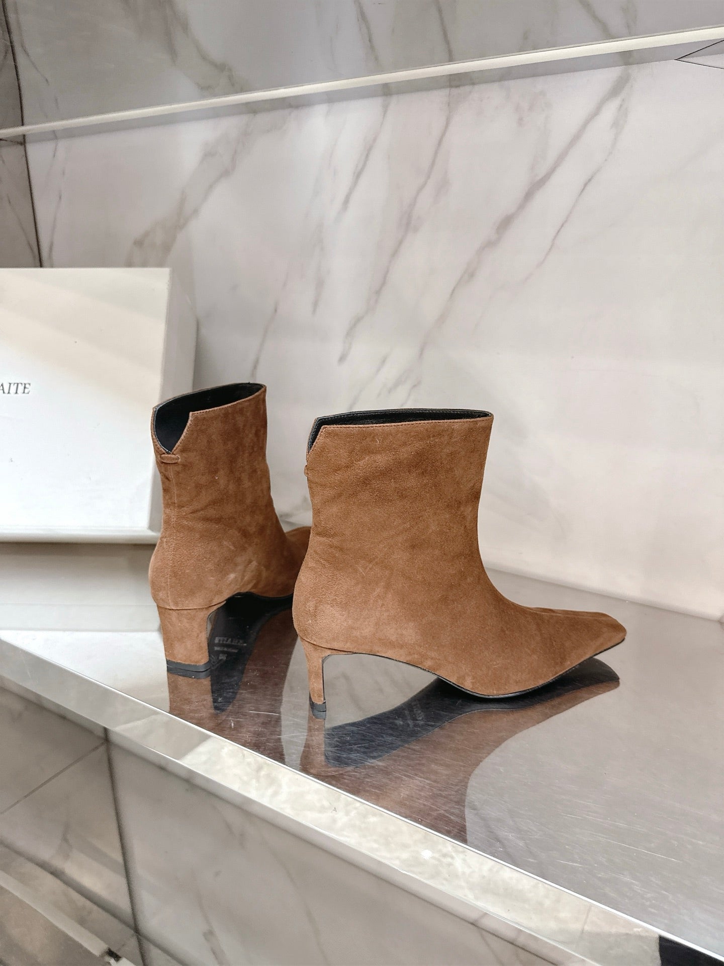 Khaite 2025 Thin Heeled Suede Boots