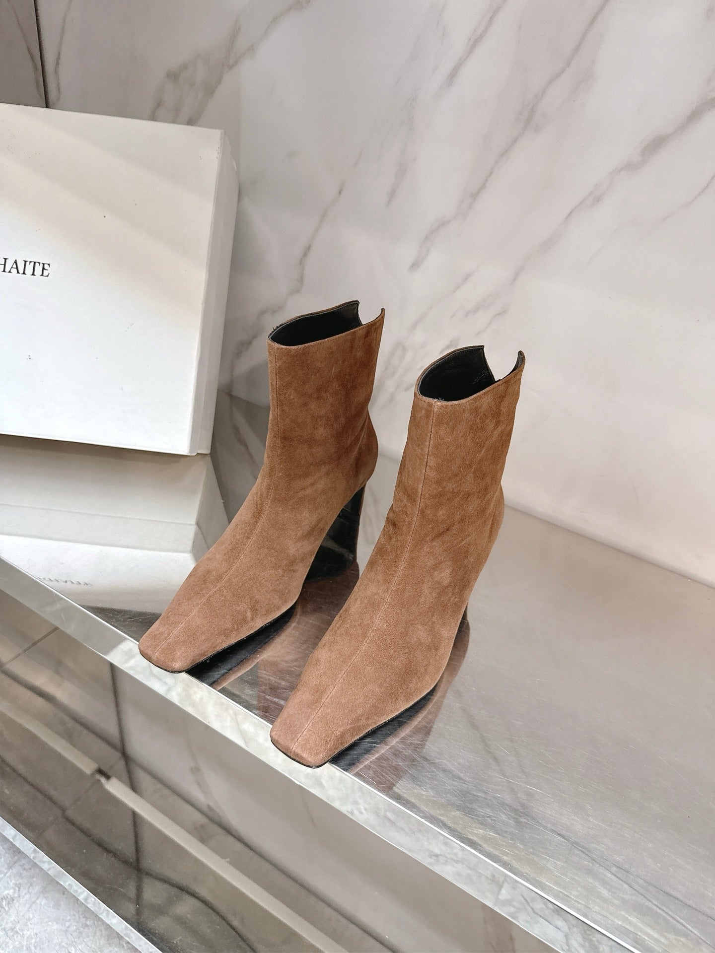 Khaite 2025 Thin Heeled Suede Boots