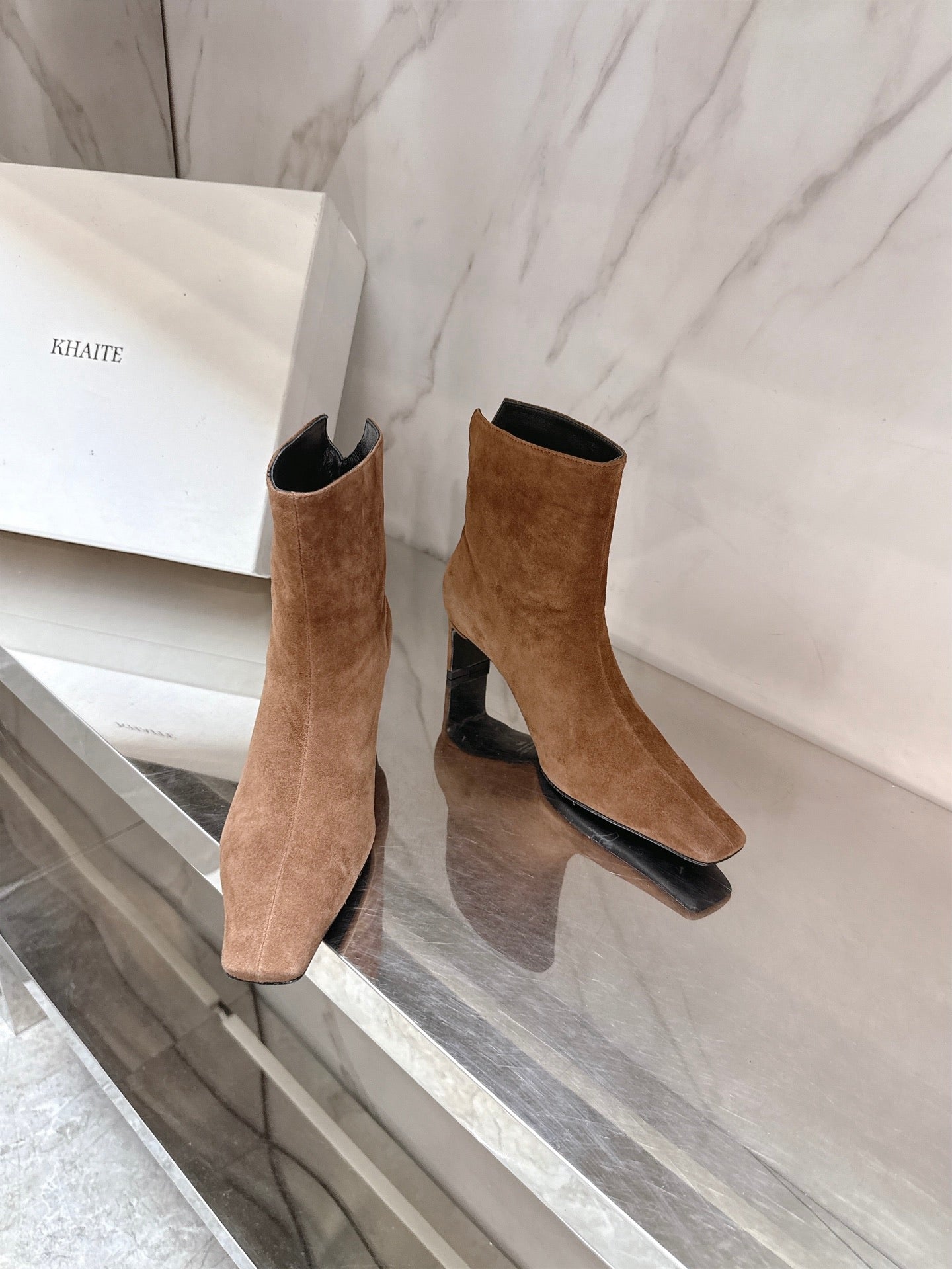 Khaite 2025 Thin Heeled Suede Boots