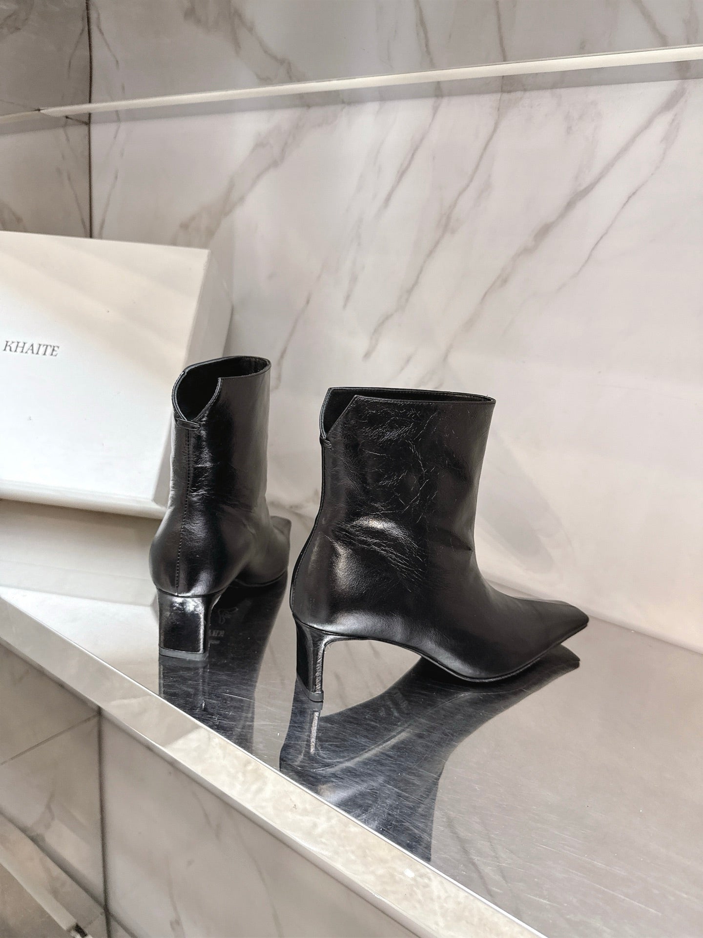 Khaite 2025 İnce Topuklu Deri Botlar