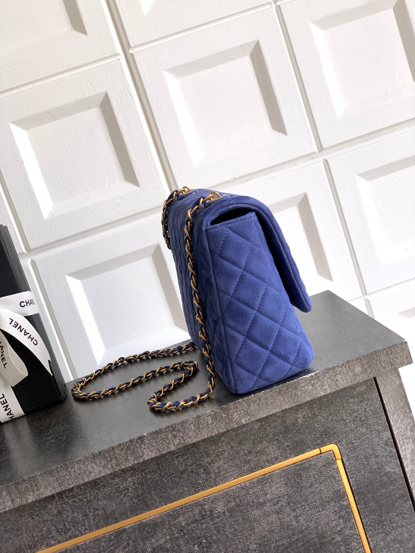 Chanel Royal Blue 26C – Matte &amp; Suede Leather Classic Flap Bag 