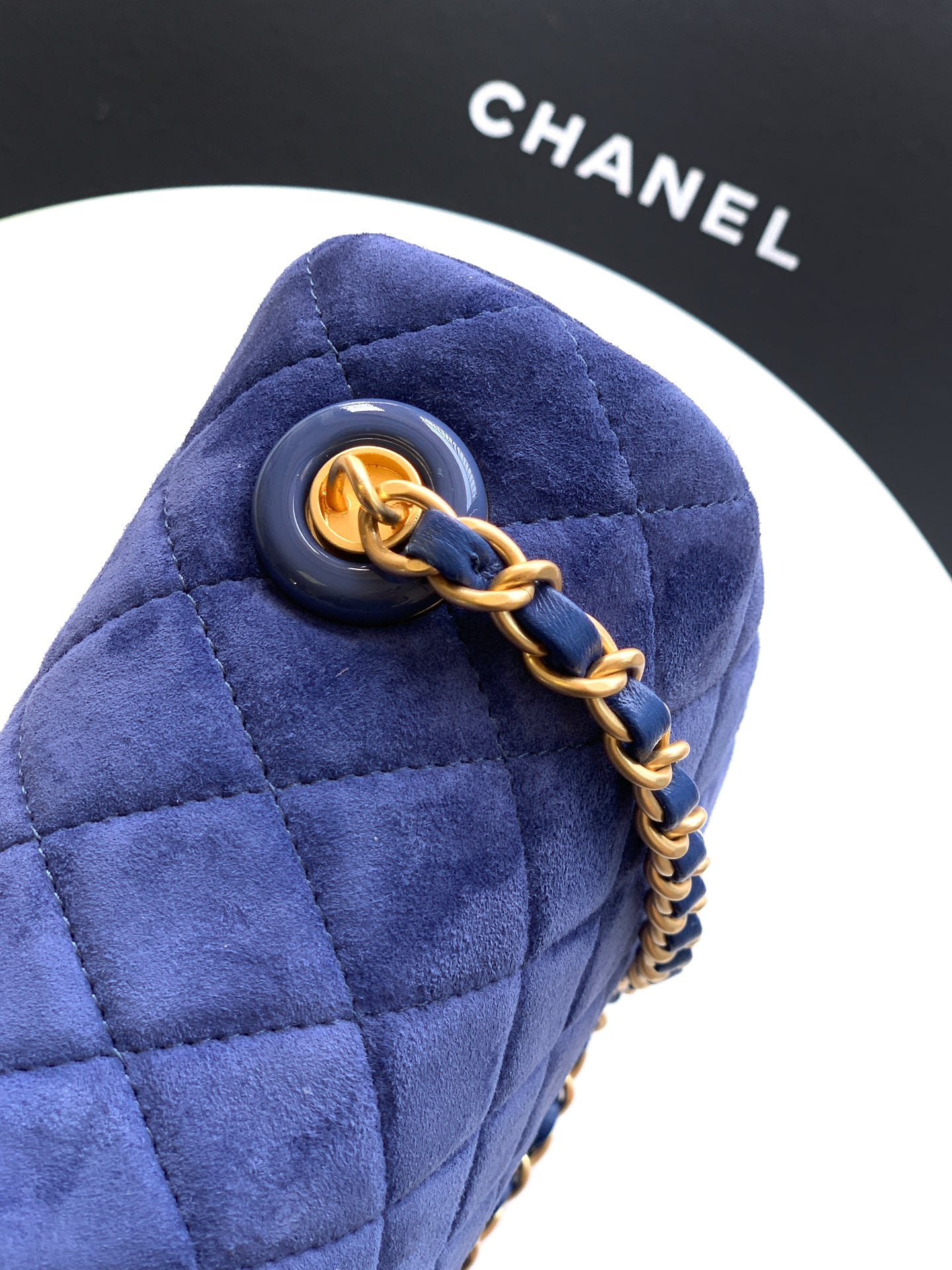 Chanel Kraliyet Mavisi 26C – Mat & Süet Deri Klasik Kapaklı Çanta