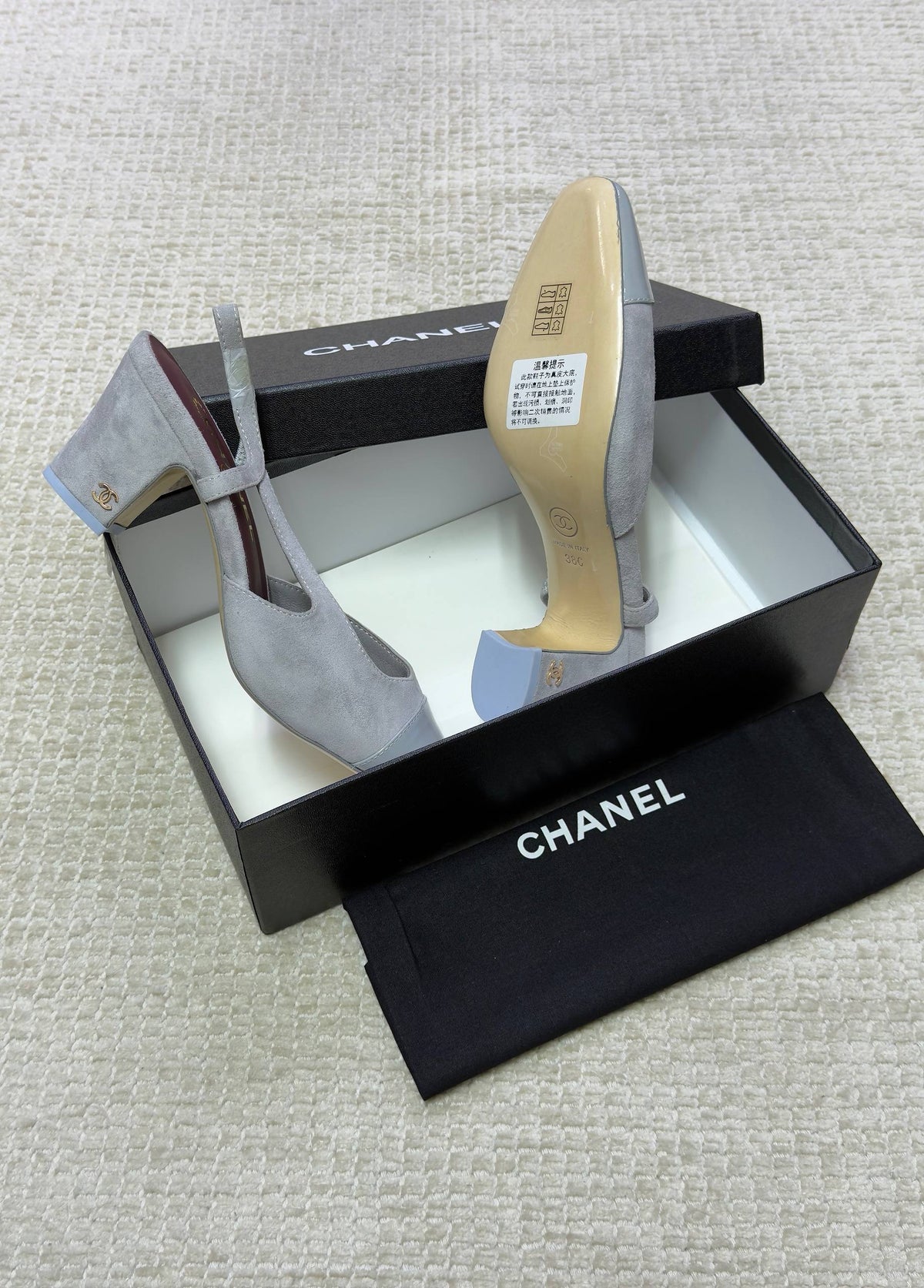 Chanel Patent Leather Closed Toe CC Slingback Shoes 2025