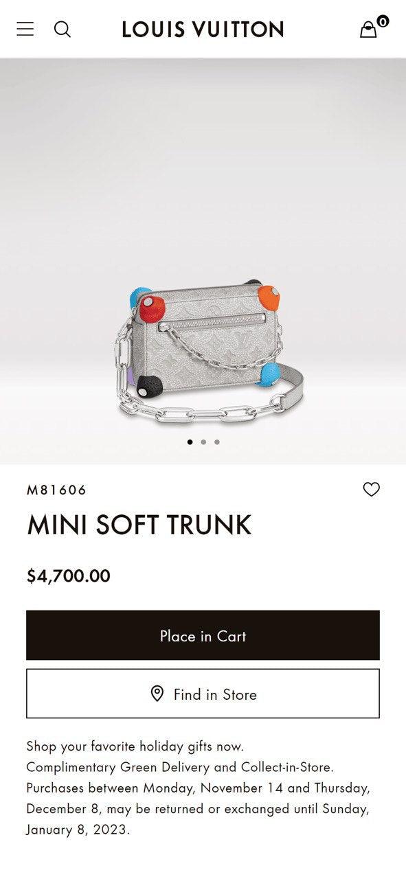 Louis Vuitton Mini Yumuşak Gövde Tebeşir, Stil Numarası M81606. - Glimmer of Luxury