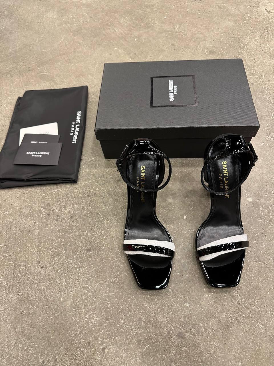 Saint Laurent Opyum Patenti̇ Deri̇ Sandaletler - Glimmer of Luxury