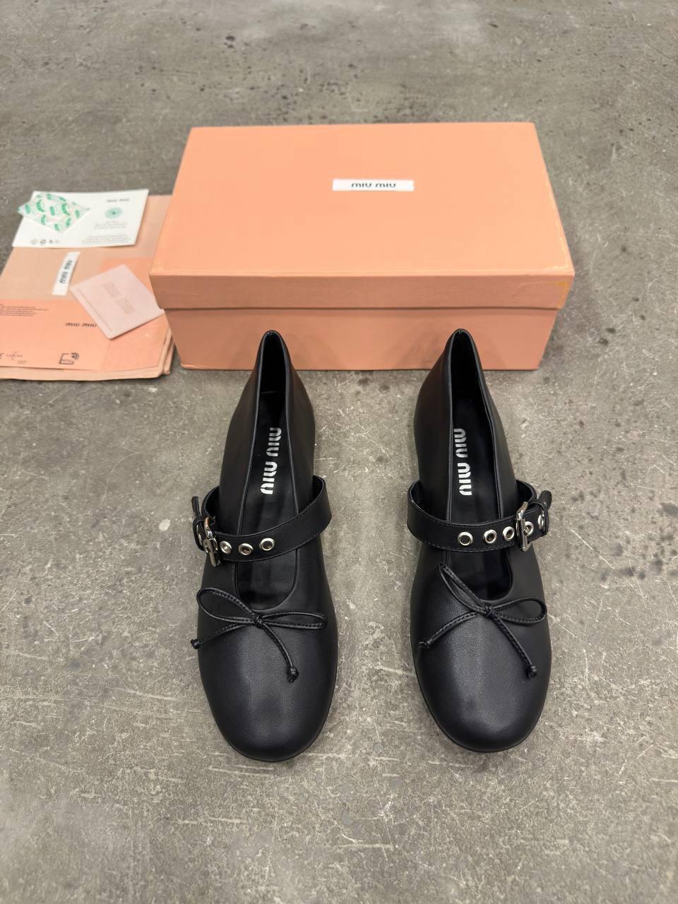 Miu Miu Deri Balerinler - Glimmer of Luxury