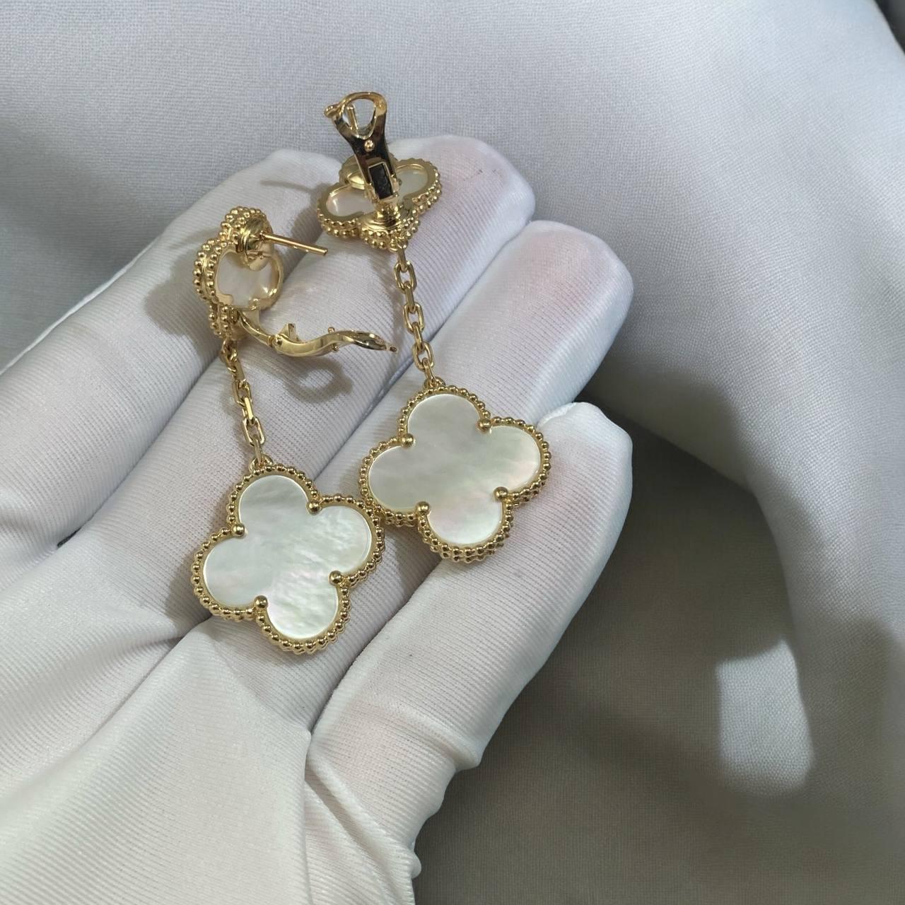 VCA Sedef Küpe 18 Ayar Altın - Glimmer of Luxury