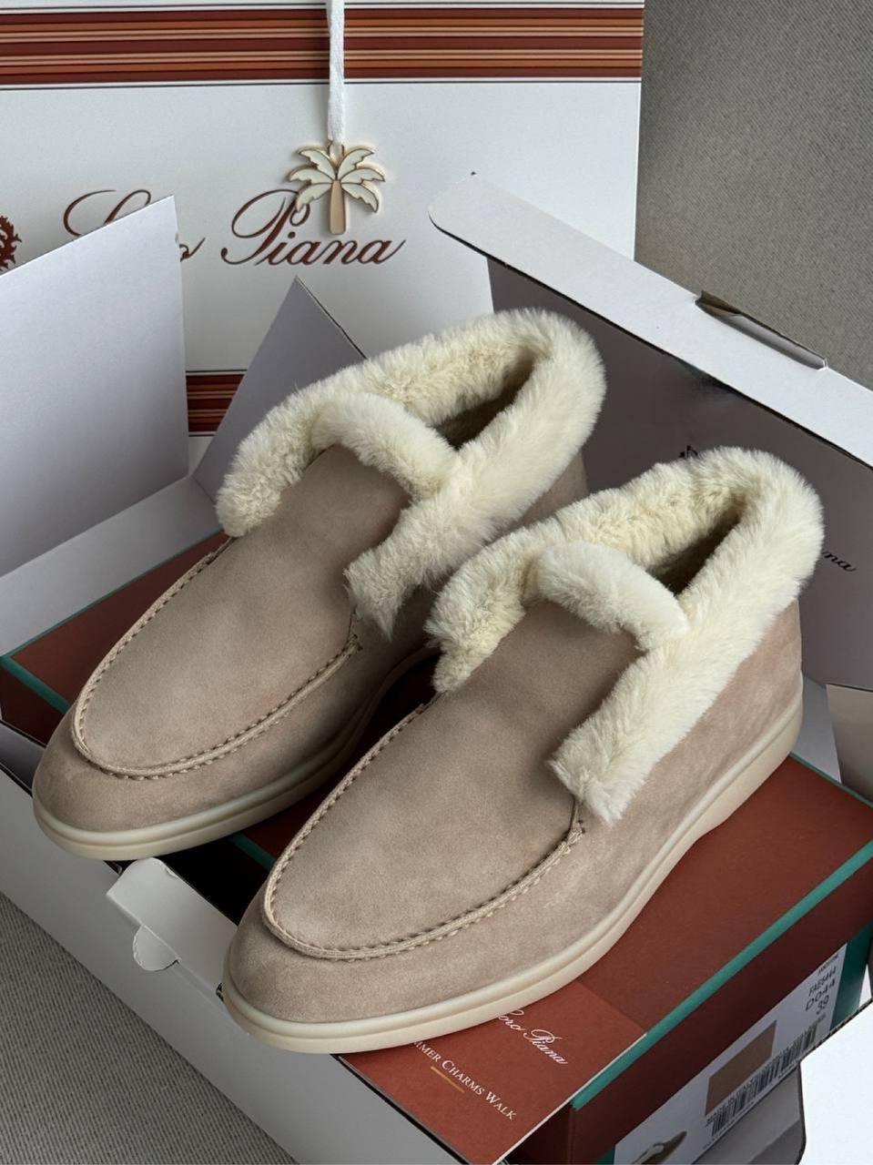 Loro Piana Süet Dana Derisi Açık Yürüyüş Bilekte Bot - Glimmer of Luxury