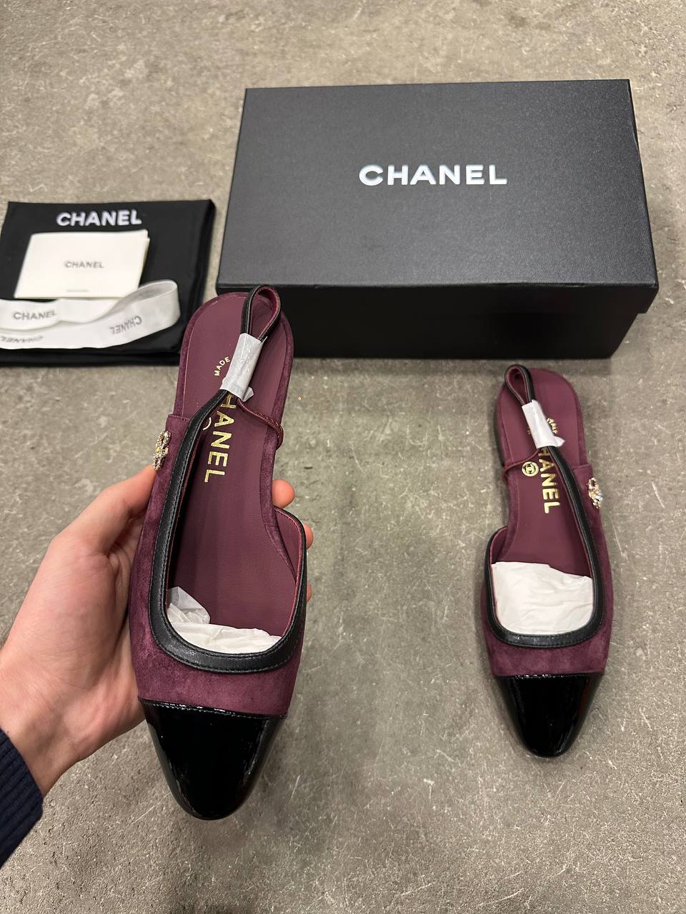 Chanel Elastik Ayak Bileği Kayışı Arkası Açık Ayakkabı - Glimmer of Luxury