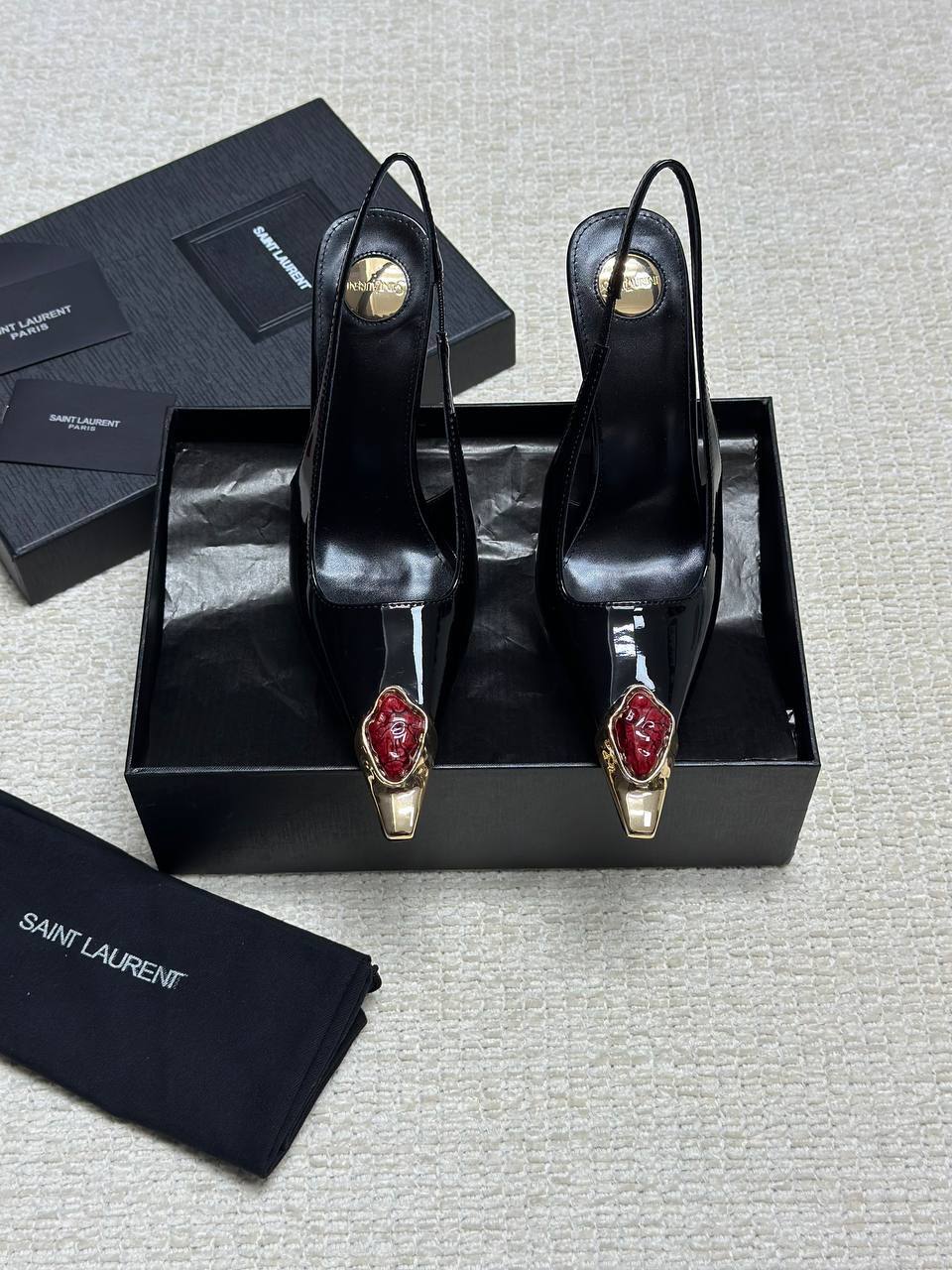 Ysl Loulou Slingback Patent Shoes