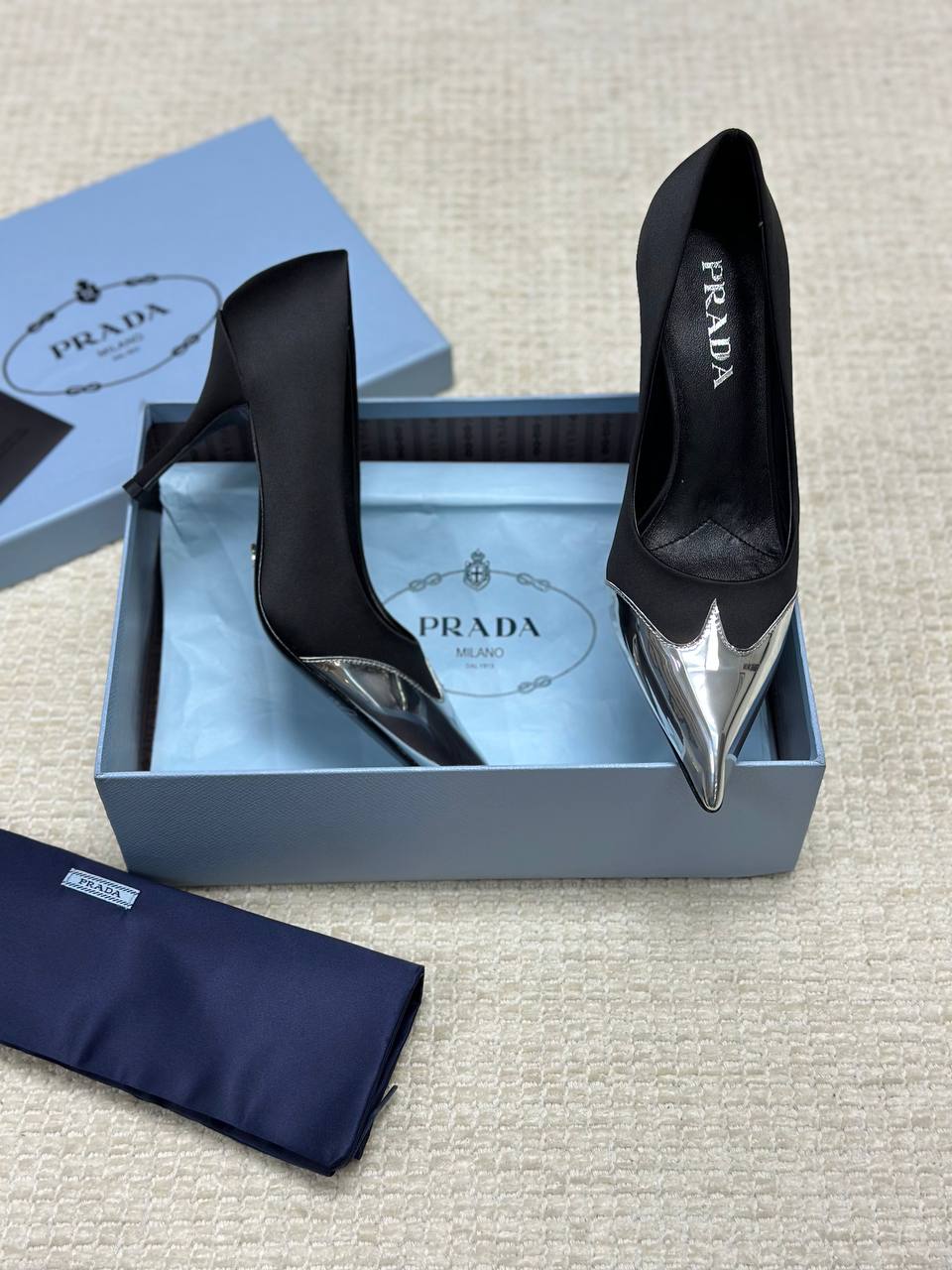 Prada Satin And Metallic