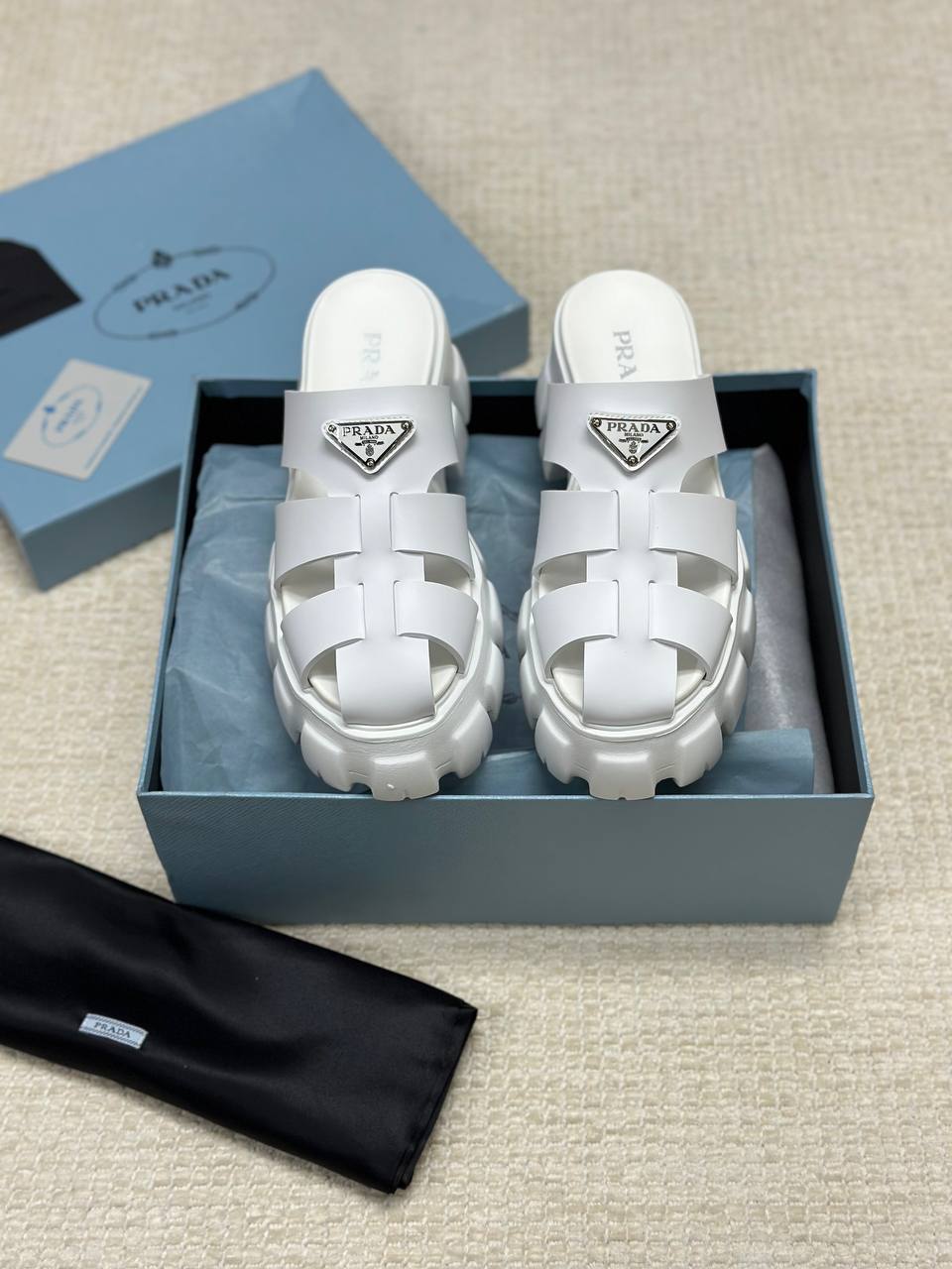 Prada Monolith Slippers